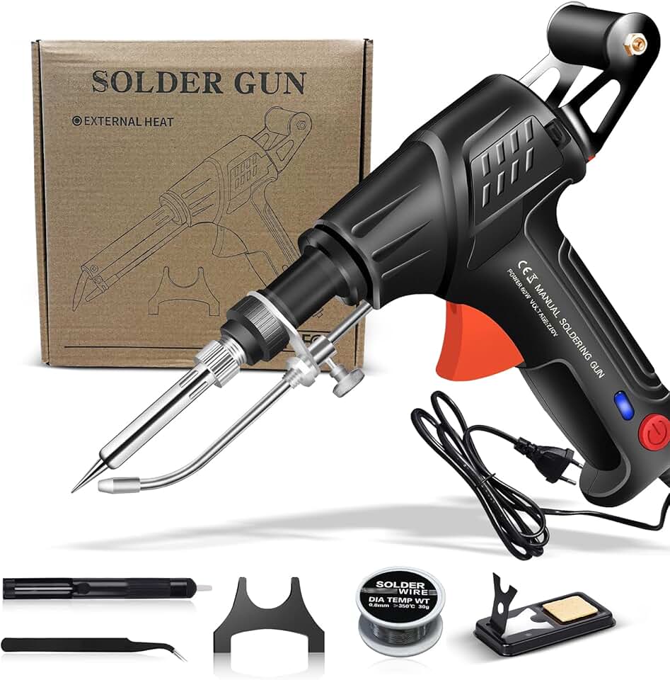 Kit de Solda 60W 110V Uniwity com Pistola Automática, Sugador, Fio de Estanho e Pinças LP-073