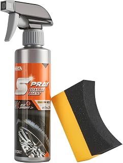 Tire Shine Spray Kit - Restore Deep Black Shine, Non-Greasy Finish, Prevents Fading & Cracking, Easy Apply with Brush (10.15 fl oz / 300mL)