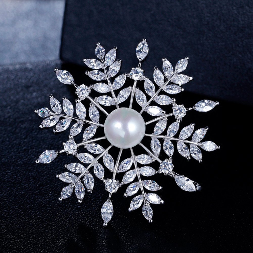 Spilla di perle Moda Spilla da sposa con fiore di cristallo strass bianco imitazione perla fatta a mano per la cerimonia nuziale Prodotti caldi