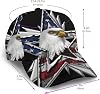 Gorra de Béisbol Clásica de Papá con Bandera Americana, Águila Calva y Estrellas, Panel Negro 3