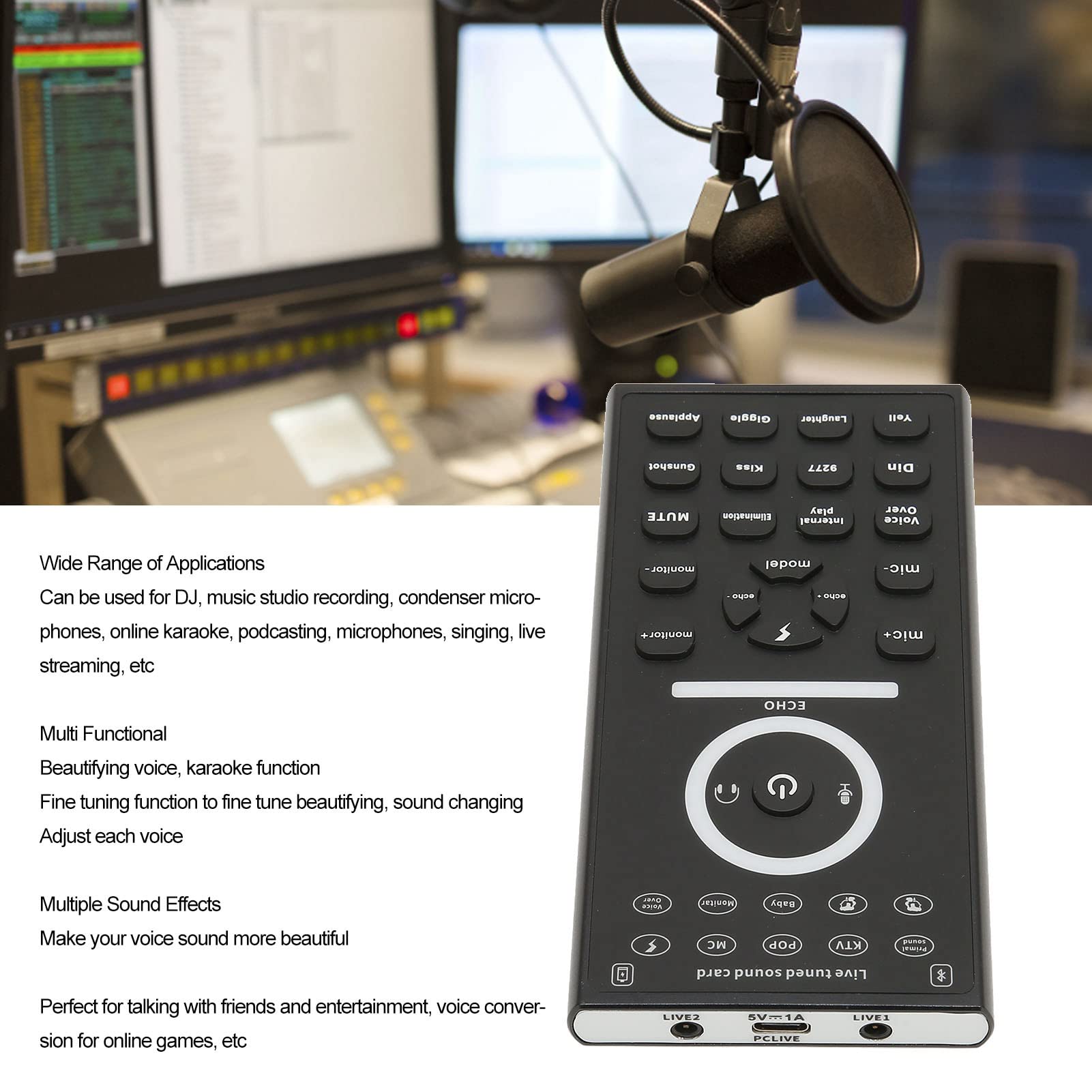 Amazon | Ongwan ボイスチェンジャー, スマホ・PC対応, 多機能サウンド