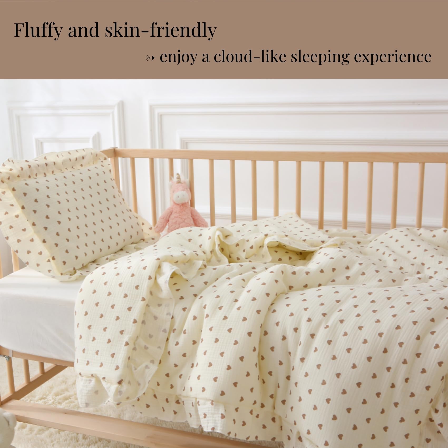 Edredón de muselina 100% algodón para cuna, manta reversible ultra suave y acogedora, mantas para niños y niñas para todas las estaciones, lavable a máquina, 41 x 48 pulgadas