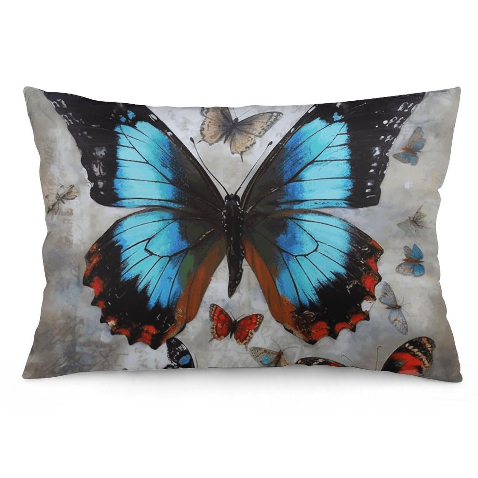 2 Pack Pillow Cases for Hair and Skin, Soft Breathable Pillow Case Covers with Hidden Zipper, Butterfly Pillowcase 16 "x24 Pillow Covers for Sleeping Gift