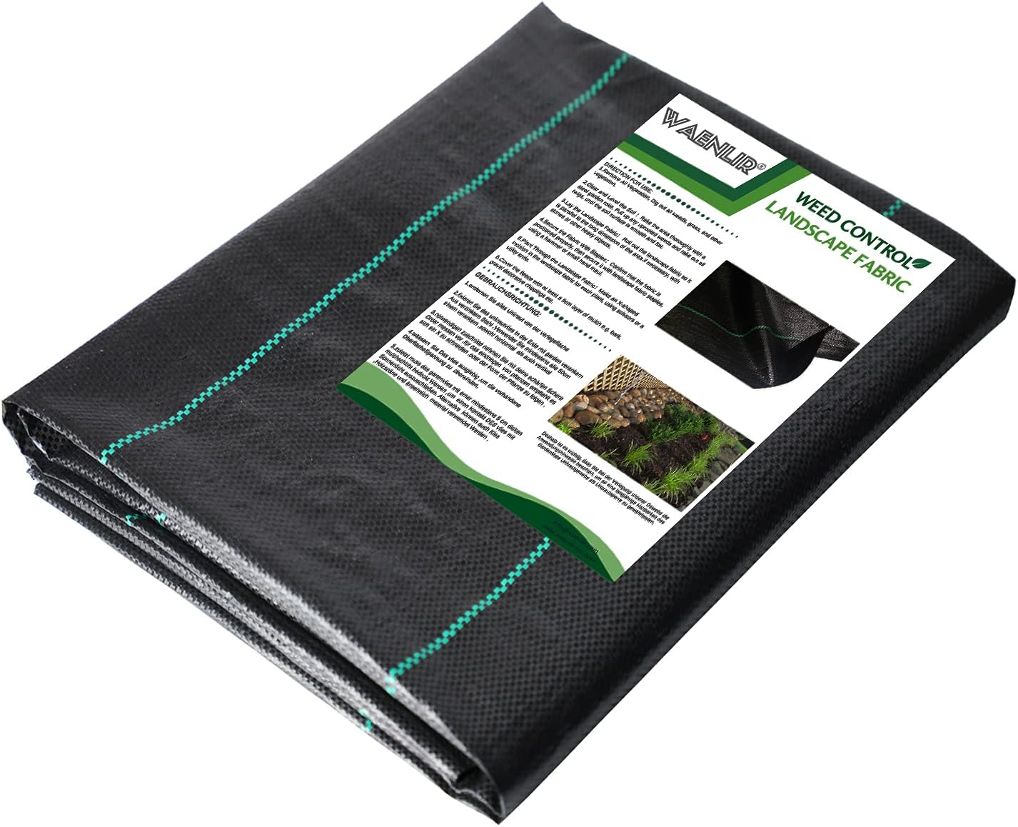 WAENLIR Heavy Duty 3oz Weed Barrier Landscape Fabric,Premium Durable Weed Blocker Cover,Outdoor Gardening Weed Control Mat 4ft x66ft
