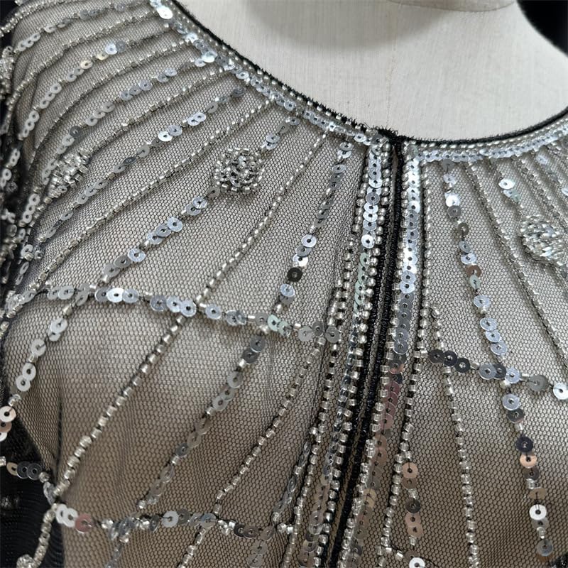 Specell 1920s Shawl Bridal Shawls Sequin Beaded Shawl And Wraps Bolero Flapper Cover Up For Evening Dresses Wedding Party Etc - Image 7