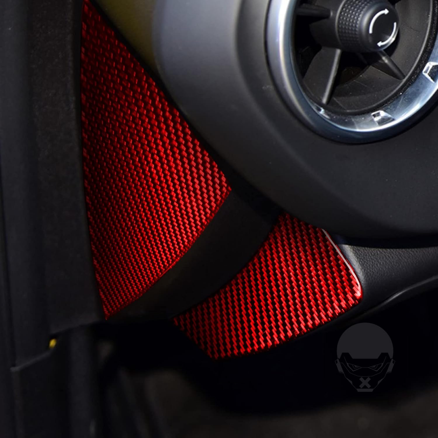 NVCNX Real Premium Carbon Fiber Compatible with Chevy Camaro 2016-2024 2017 2018 2019 2020 2021 2022 2023 Accessories Car Door Dashboard Collision Buffer Mat Cover Sticker Decal Interior Trim Red