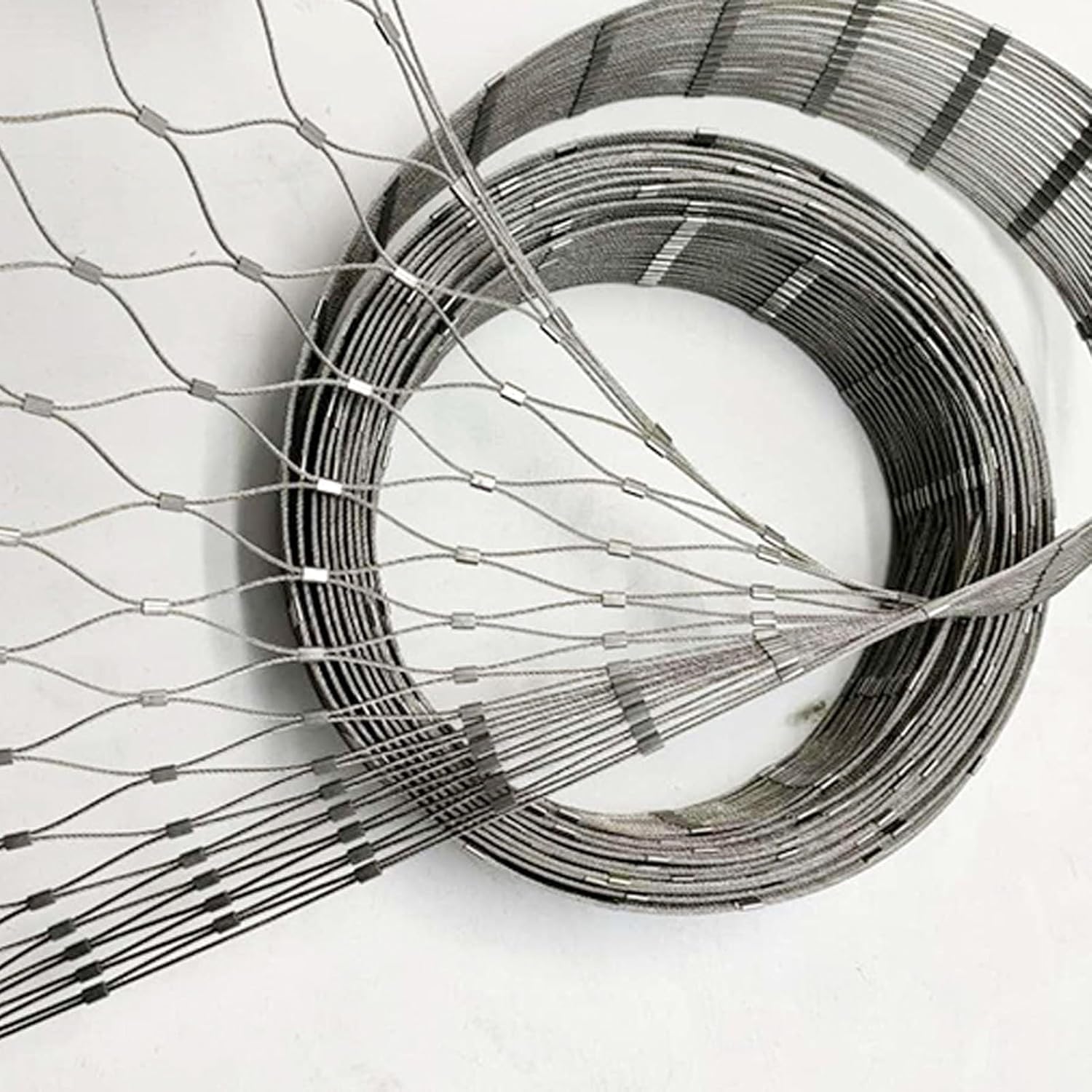 LNW Sieć ogrodowa ze stali nierdzewnej Siatka ogrodzeniowa ze stali nierdzewnej 304, balkon, trwała, elastyczna, antykradzieżowa, tkana siatka, otwór 10 cm