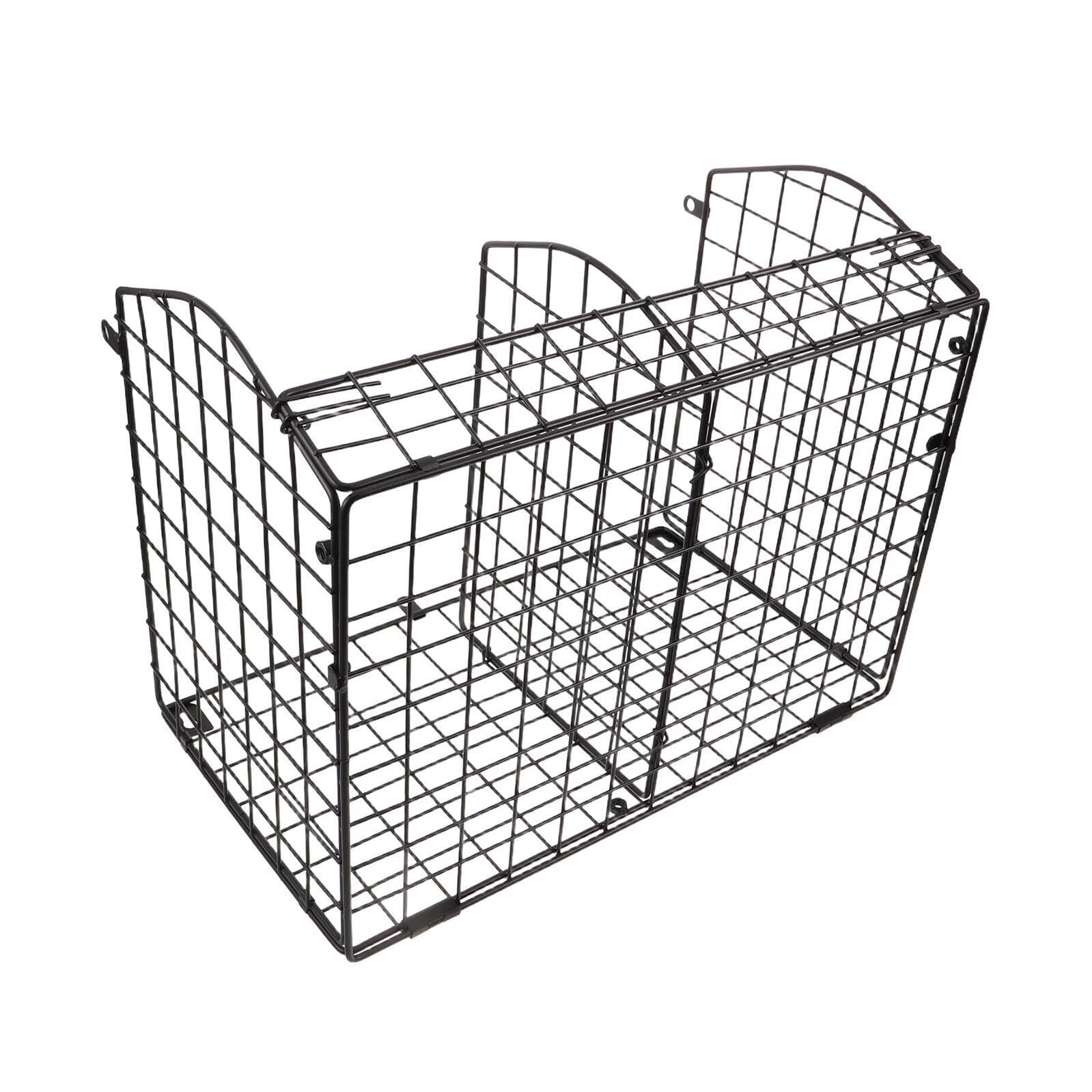 Organizador apilable para bebidas para latas de refrescos y cerveza, soporte plegable de acero al carbono con paredes laterales de malla, diseño de ahorro de espacio que evita vuelcos
