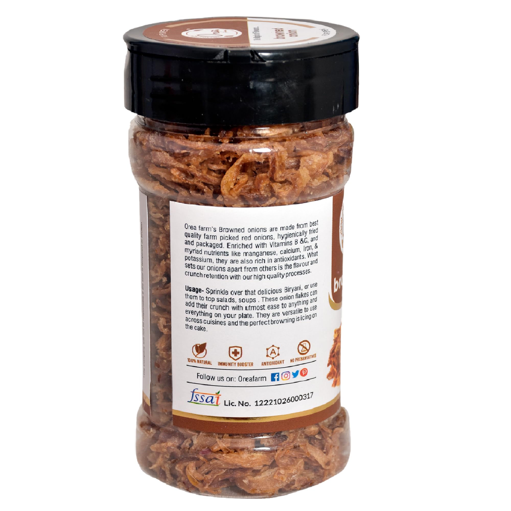 Orea Farm Birista Crispy Fried Browned Onion for Biryani, Curries, Kebabs, Toppings & Garnishing, 45 Gram - Image 4 thumbnail