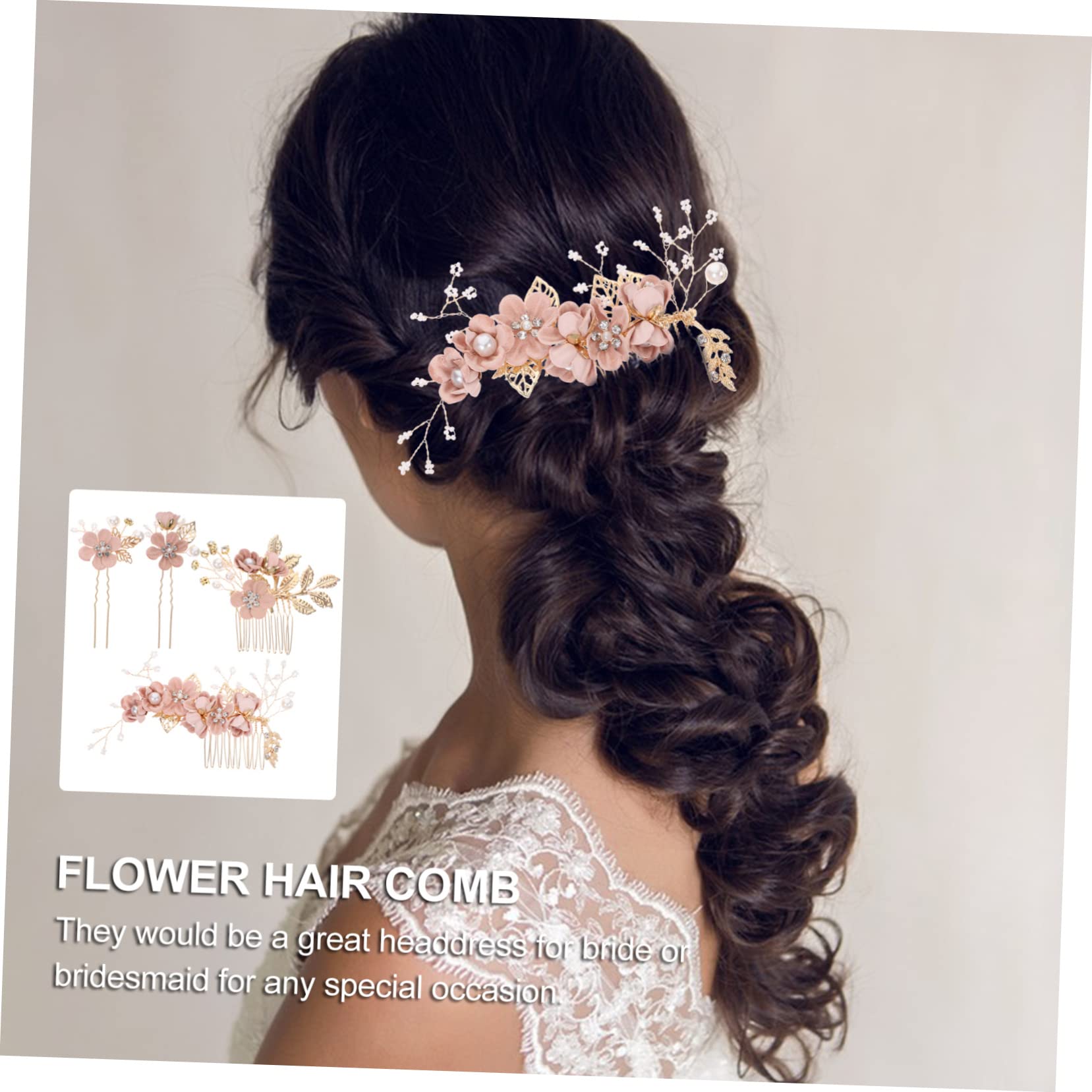 DOITOOL 16stücke Teiliges Goldene Haarschmuck Für Bräute Elegante Blumen-haarspangen Für Hochzeiten Brautfrisuren Oder Besondere Anlässe