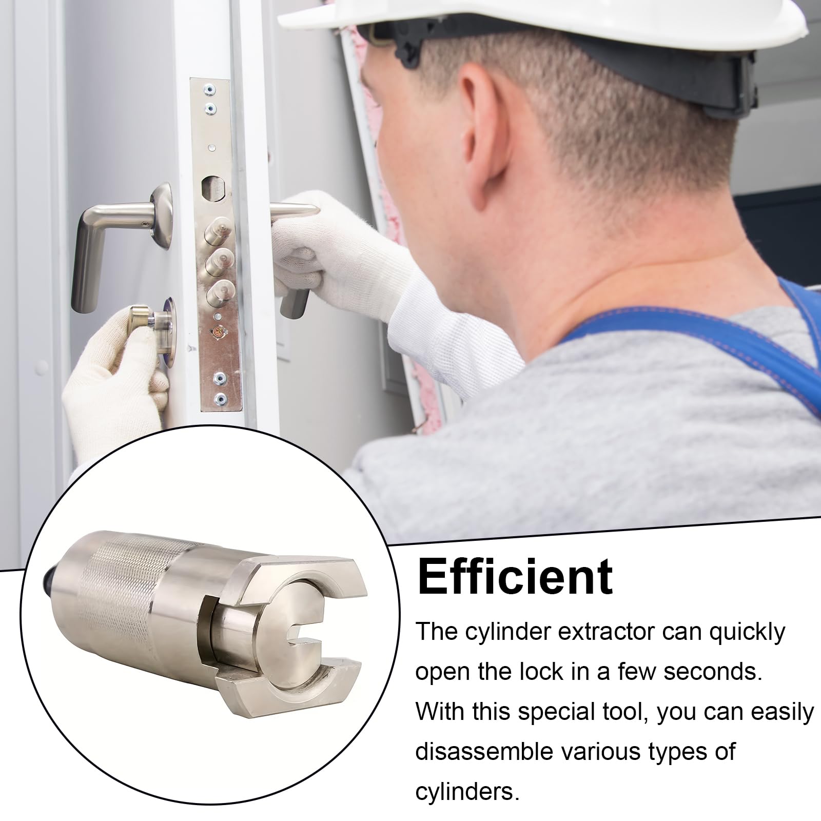 Estrattore Cilindrico, Set di Utensili per L'apertura Delle Porte in Acciaio Inox con 5,5 mm Viti Piastre di Estrazione e Anelli di Tenuta Estrattore di Cilindro Serratura per Tutti Tipi di Serrature