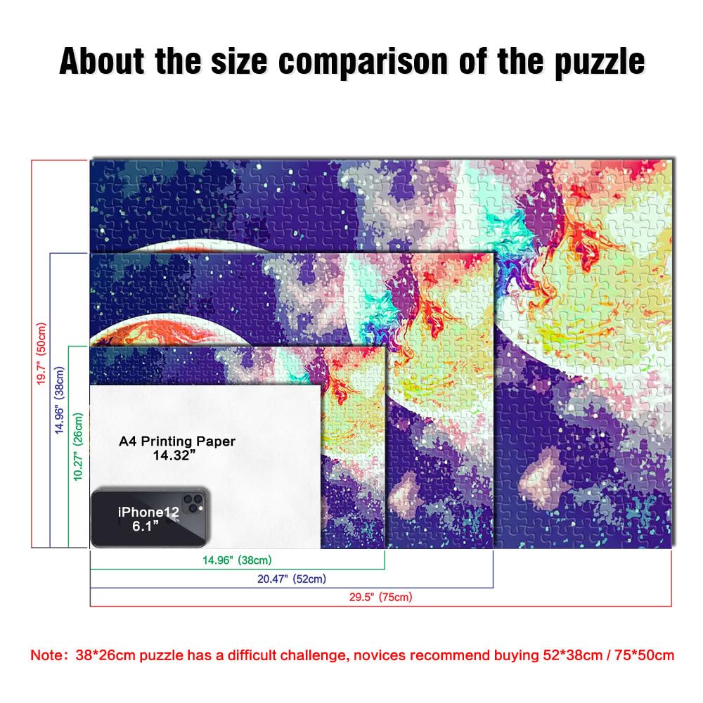 Arte spaziale Pianeti astratti Puzzle da 2000 pezzi per adolescenti Giocattoli Giochi Educativi Antistress Decorazione murale Regali unici per compleanno e Natale 70x100cm