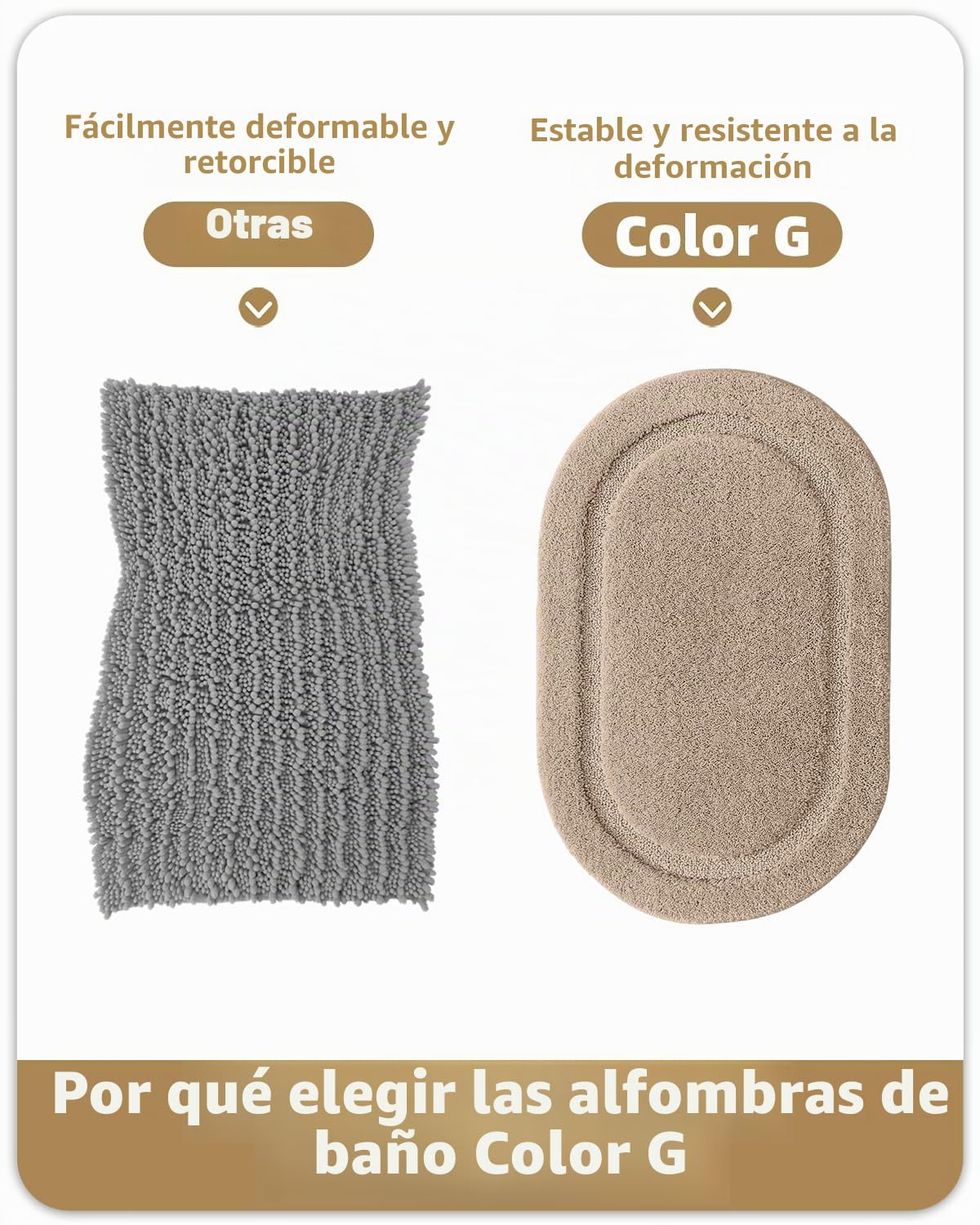 Color&Geometry Beige Alfombra Baño 61x110 cm, Alfombrilla Baño Antideslizante, Alfombras Ducha Microfibra Suave, Alfombrillas Lavable, Súper Absorbente Alfombrilla Baño para Suelo Baño Ducha Lavabo