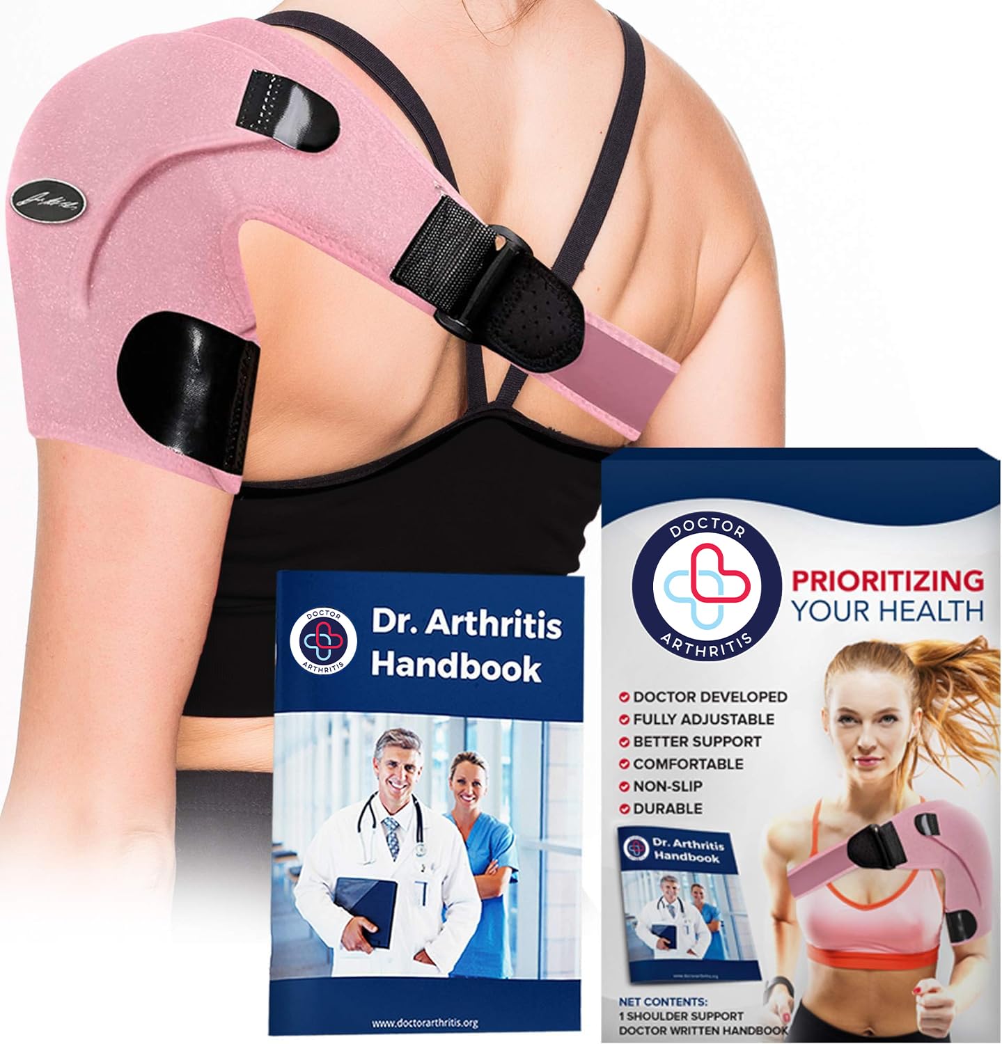 Dr Arthritis Doctor Developed Shoulder Brace - Comfortable Bursitis - Rotator Cuff for Pain Relief - Compression Shoulder