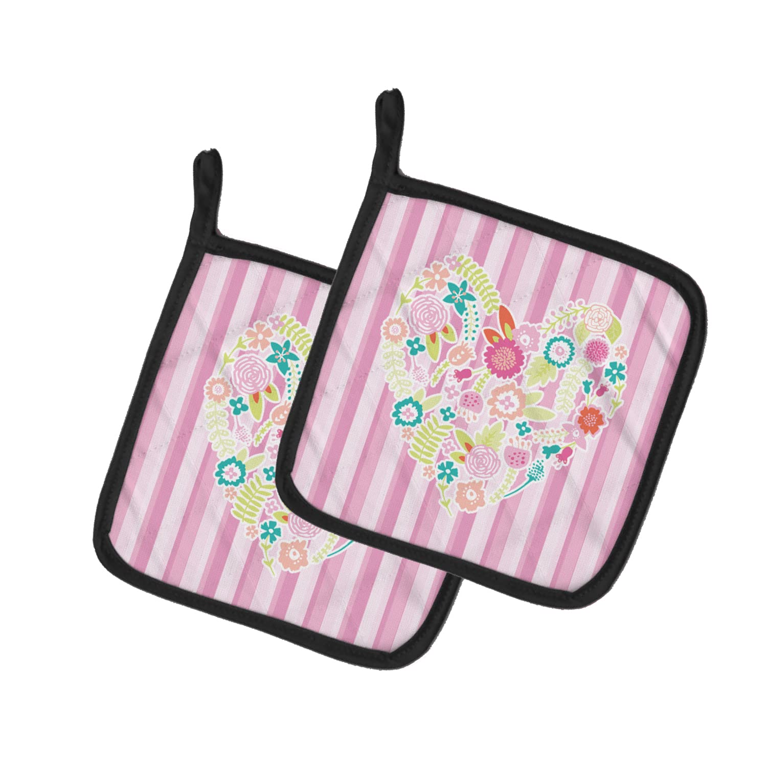 Agarraderas Caroline con diseño de corazón que evitan quemaduras al cocinar con ollas