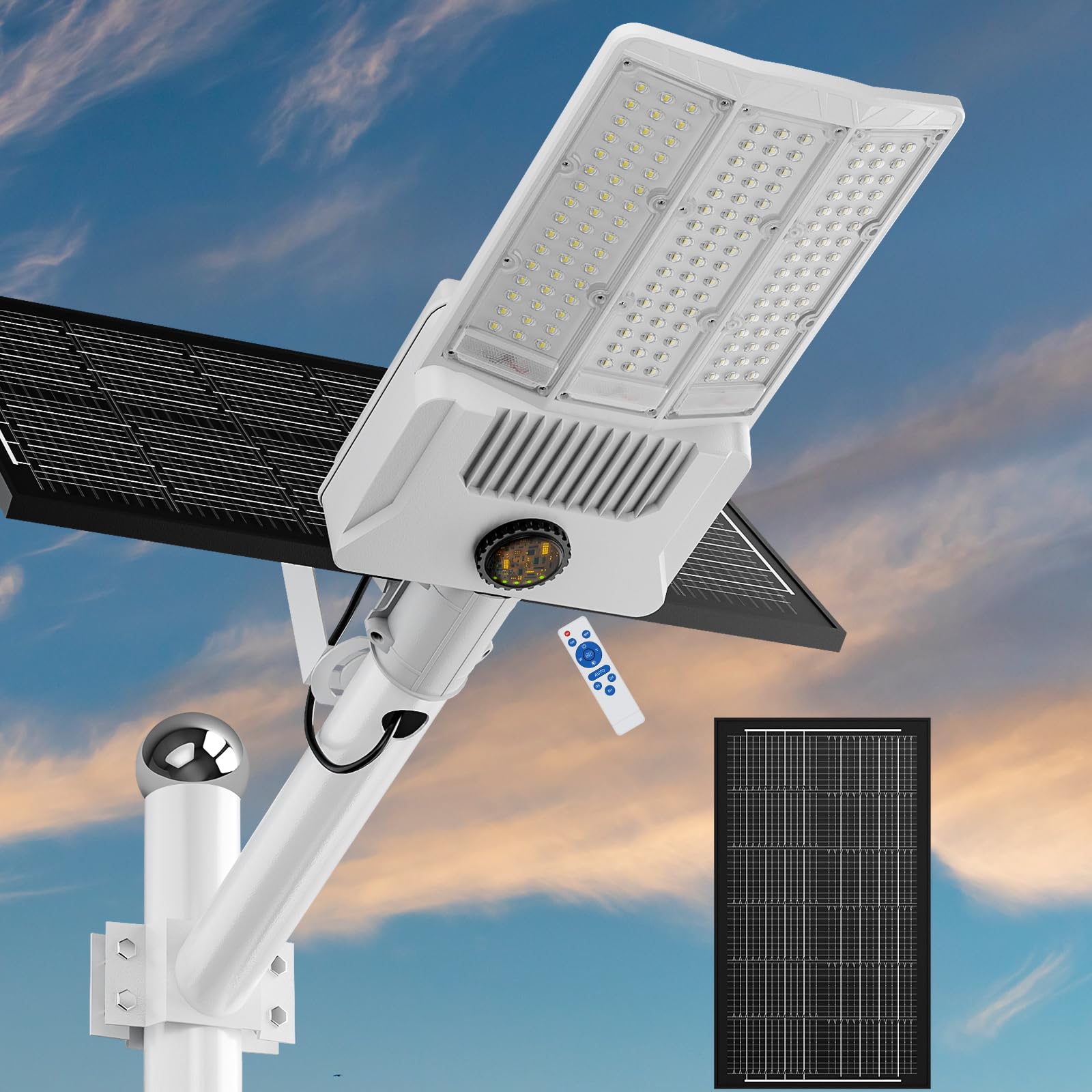 HIEPOCK 20000W Solar Street Light，200000LM 6500K Solar Street