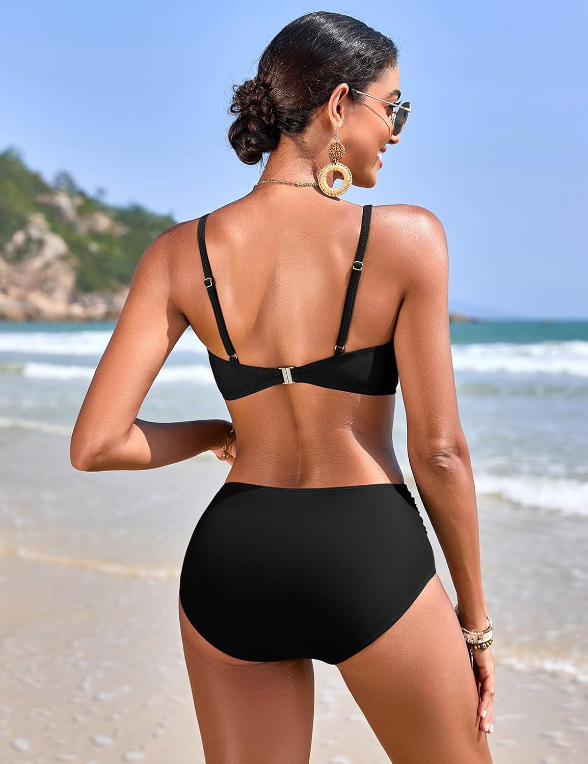 High Waisted Bikini Sets for Women Sexy 2 Pieces Tummy Control Bathing Suit Adjustable Straps Removable Pad Swimsuits - Image 2