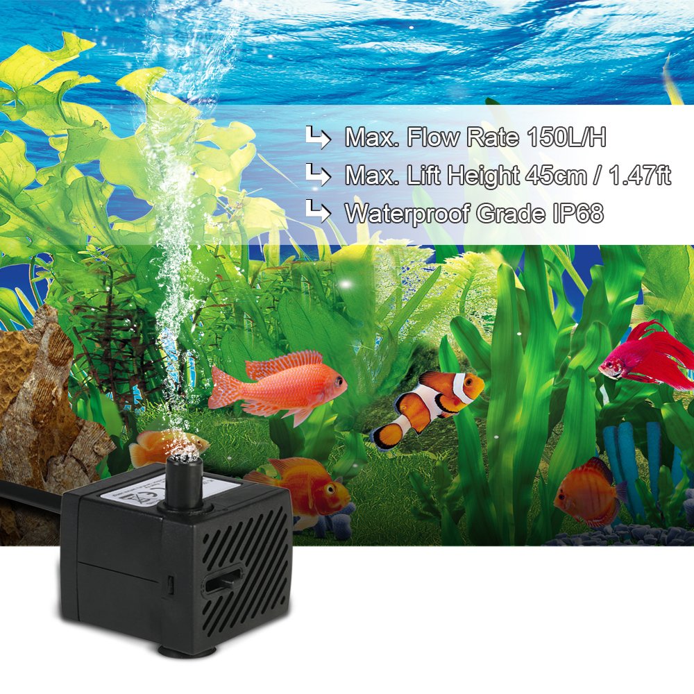 Pompa Acqua Sommergibile Mini AC 220-240V Per Fontane, Acquari E Giardini - Cavo 1.5m - Foto 8