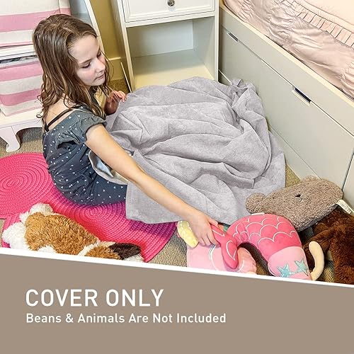 Miniatura 140 de Nobildonna - Funda para silla de puf (relleno sin relleno) de nido de pájaro para niños y adultos. Puf extra grande para almacenamiento de animales