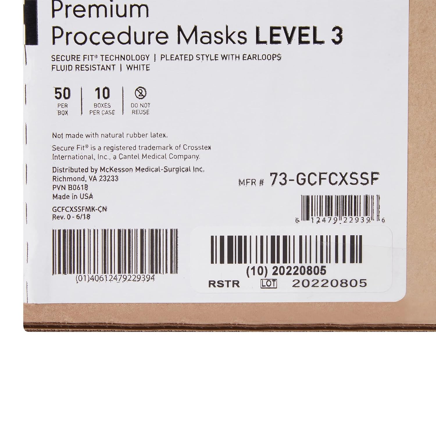 McKesson Premium Procedure Masks, Level 3 with Eye Shields - Disposable, Pleated with Ear Loops, Non-Sterile, White - One Size Fits Most Adults, 25 Count, 4 Packs, 100 Total
