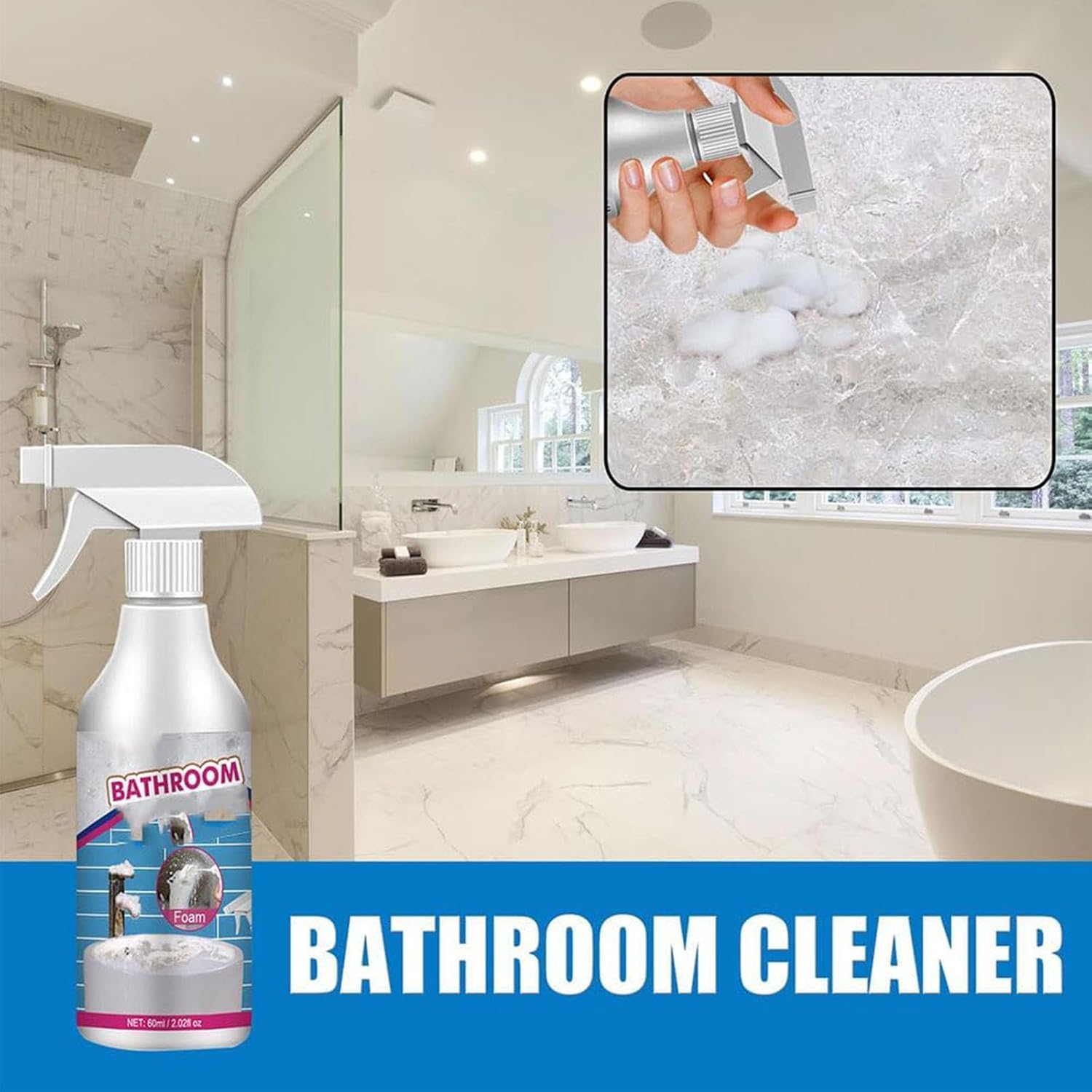 Bathroom Descaler, Bathroom Descaler Schaum, Multifunktional Bedroom Descaler, Stubborn Stains Cleaner, Für Glas Kanalisation Toiletten (6)