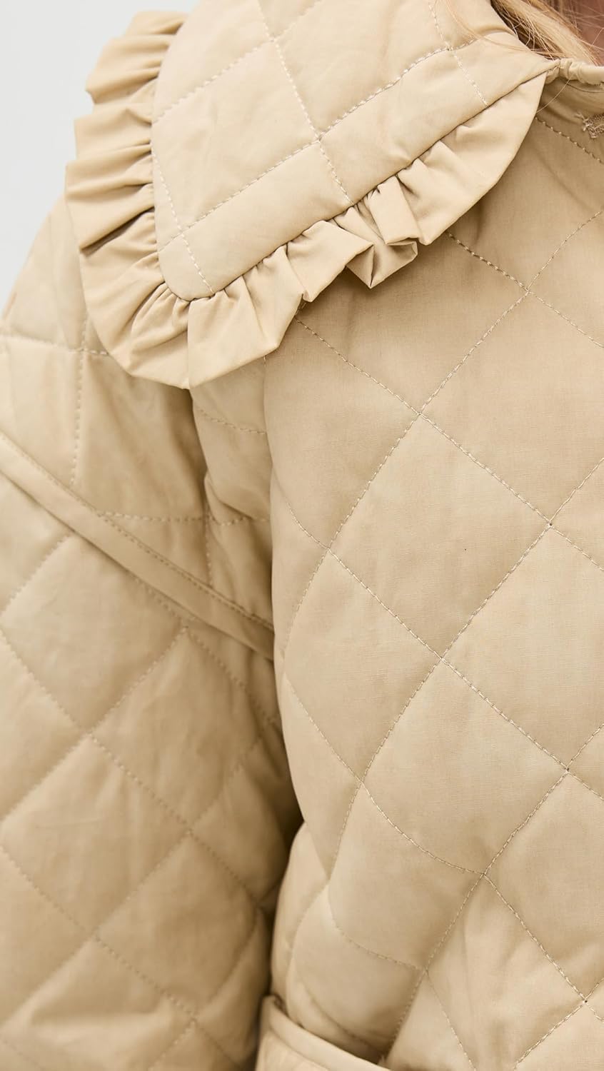 Avec Les Filles Women's Ruffled Collar Quilted Jacket - Image 6