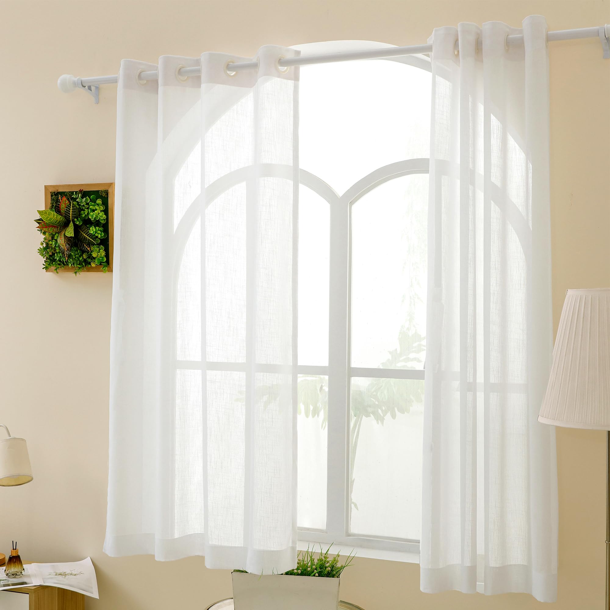 Story@Home Window Curtains 5 Feet Long Set of 2 | Sheer Curtain | Transparent Curtain | Curtains for Living Room | (118 X 152 Cm, White) | Elegant Airy Net Drapes for Home Decor