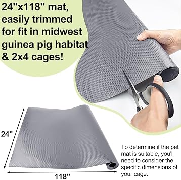 Waterproof Guinea Pig Bedding Rabbit Cage Liner, 118x24 1PCS Grey