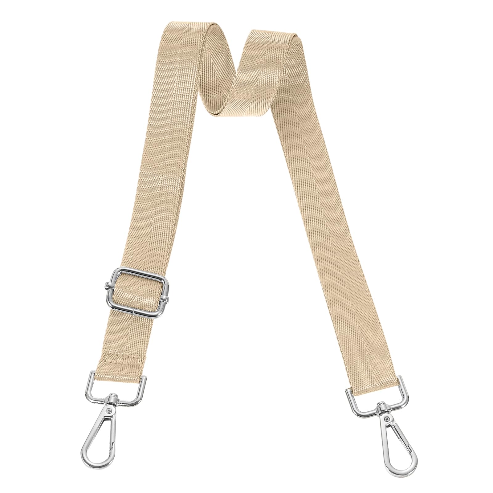 uxcell Wide Shoulder Strap, 2.5cm Adjustable Purse Strap Replacement Crossbody Strap for Shoulder Bag Handbag, Light Gold, Silver Pull Core Buckle