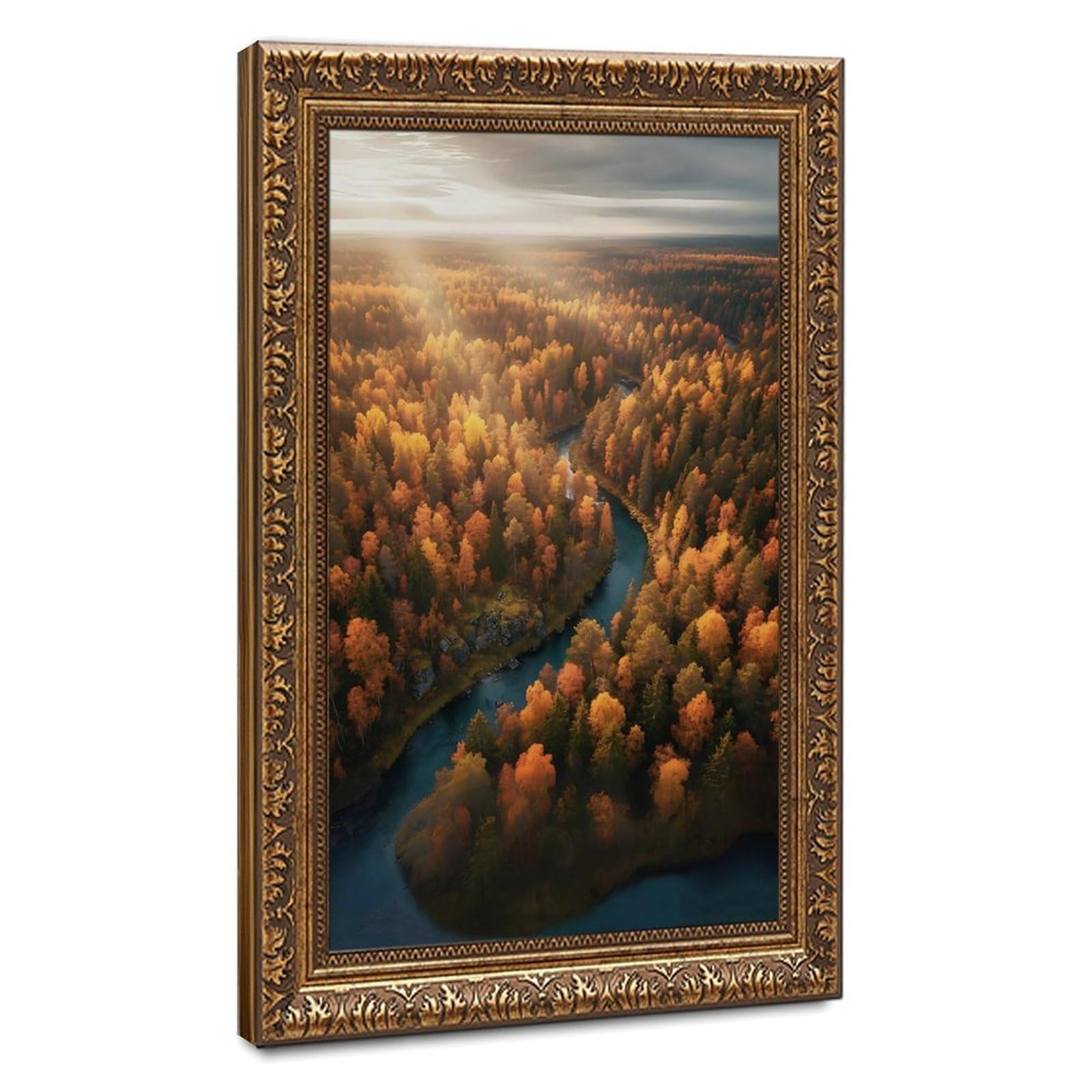 Bareronor Autumn Forest Poster Canvas Poster Bedroom Decor Landscape Office Room Decor Gift 24" L X 36" W