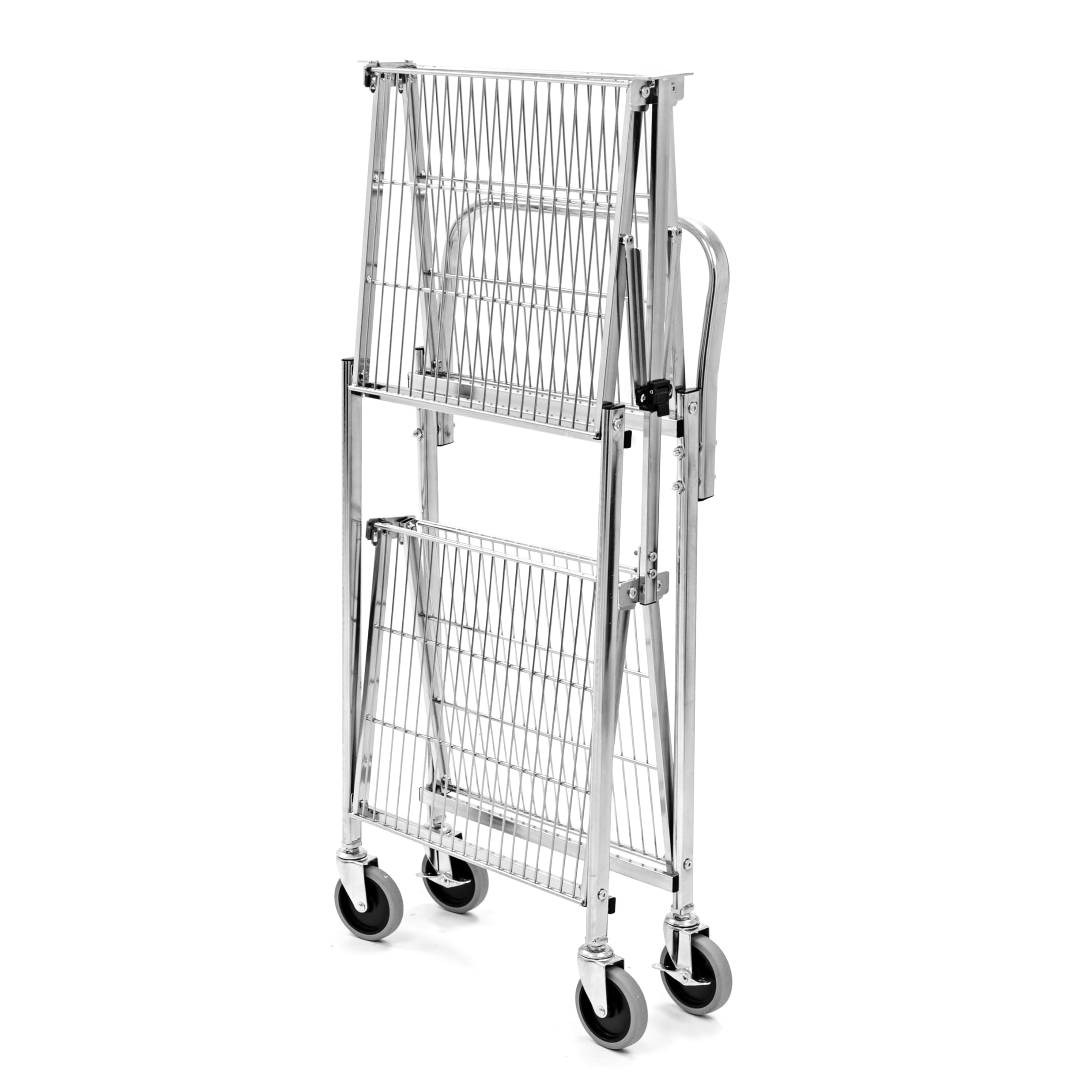 Tubstr original - Carrito de alambre plegable | Carrito utilitario de alambre de 2 estantes que proporciona un transporte cómodo, soporta 200 libras y se pliega para almacenamiento. Grado comercial