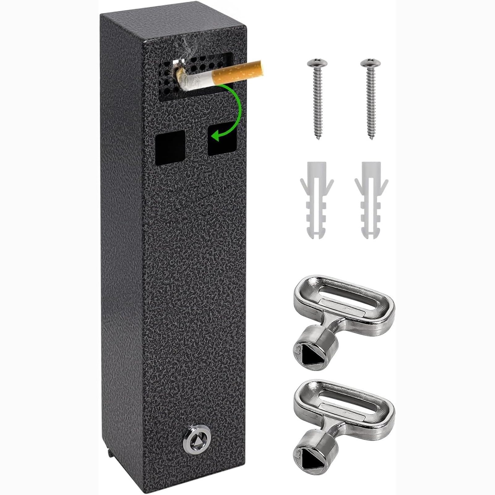 Cendrier mural inox pour zone fumeur de centre commercial et entreprise