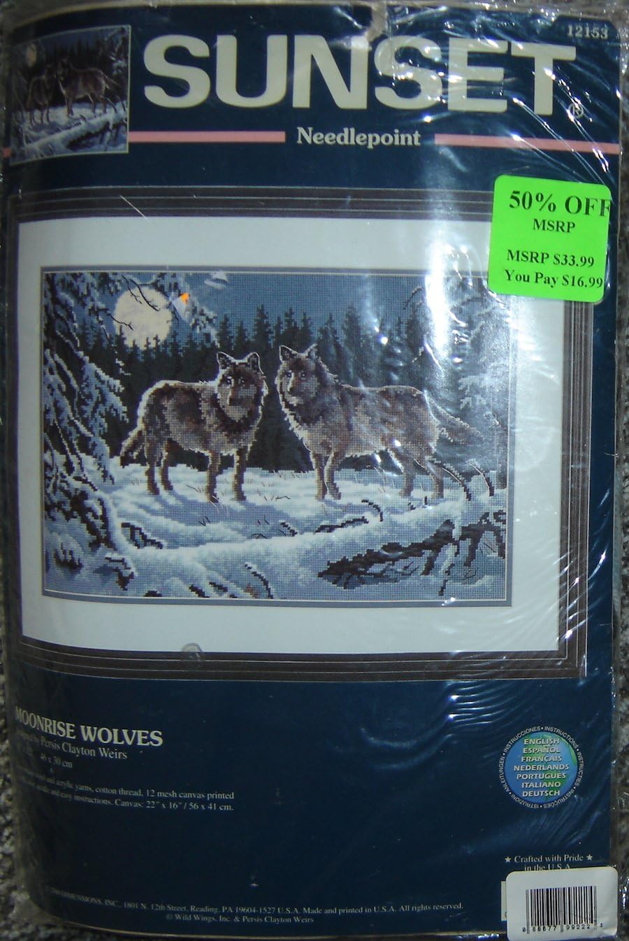 Moonrise Wolves - Needlepoint Kit