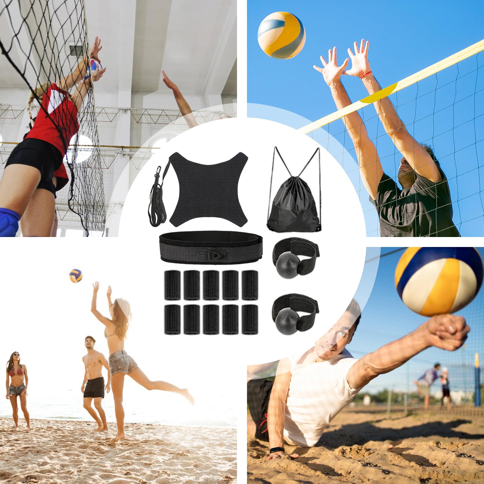 Kit de Entrenamiento de Voleibol, Herramienta de Pase Ajustable, Entrenador de Golpe Elástico