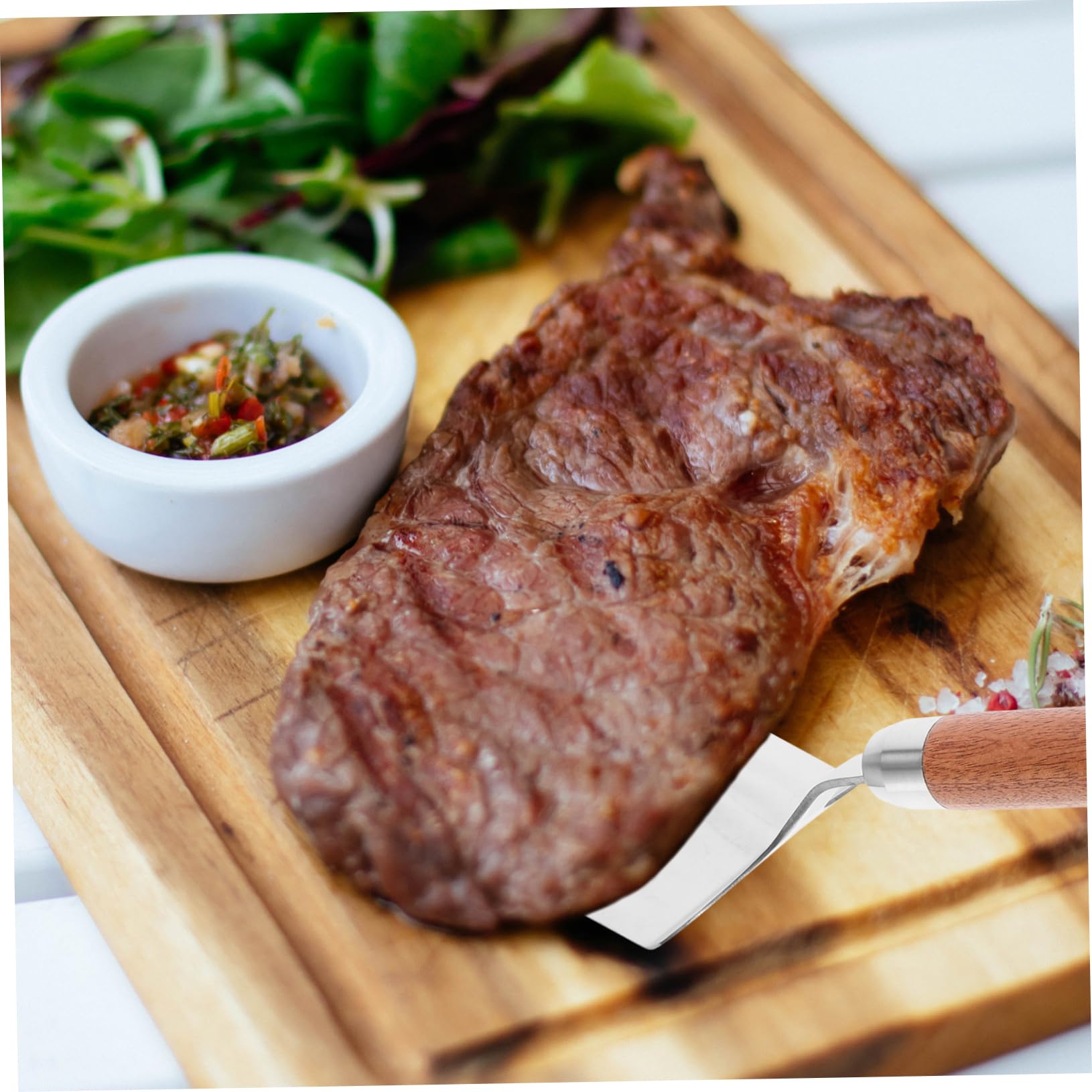 Alipis 5St Kochspatel Kelle Werkzeug Pizza schälen Steakspatel aus Metall Tragbarer Bratsteakspatel Bratspatel Teppanyaki Schaufel Küchenwaren Pfannenwender gebratenes Steak hölzern