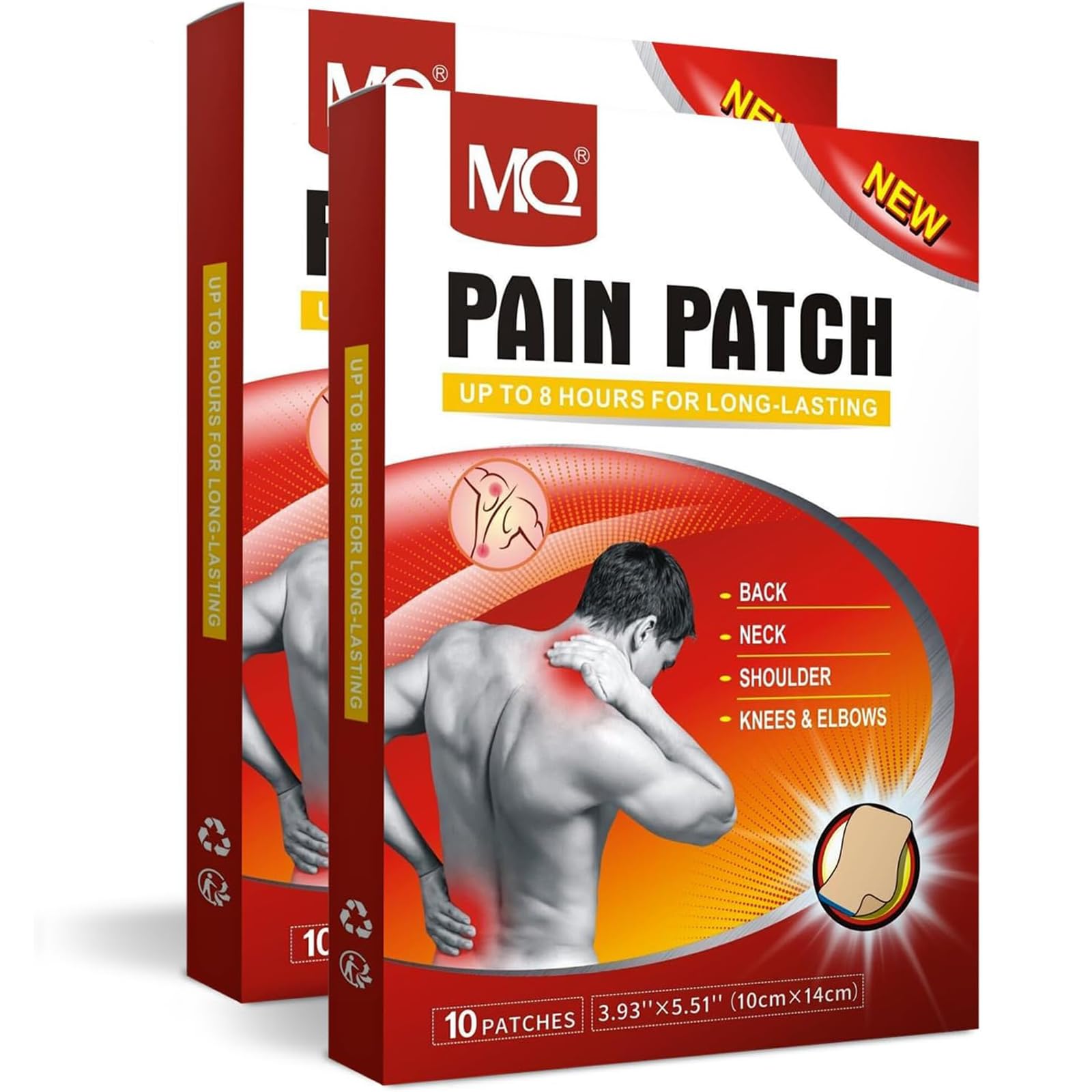 20 Pcs Pain Relief Patches Direct to Skin, Heat Patches for Knee Back Shoulder Neck, 20 Patches, Up to 8 Hours Pain Relief, Mild Heating & Deep Penetration