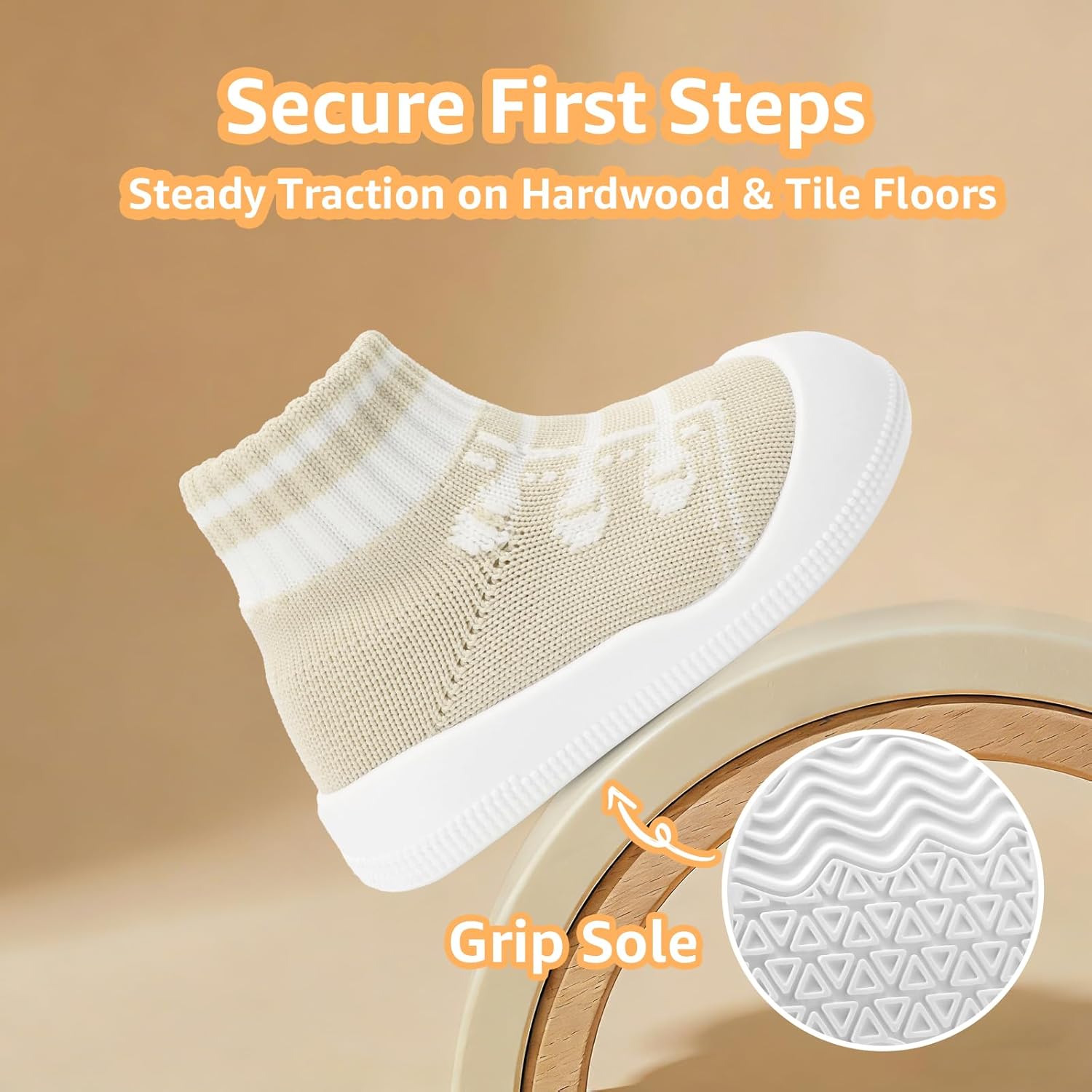 Wide Toe Box Baby Sock Shoes Soft Sole Infant First Walking Shoe Non-Slip Slippers Lightweight Sneakers for Baby Boys Girls - Image 5