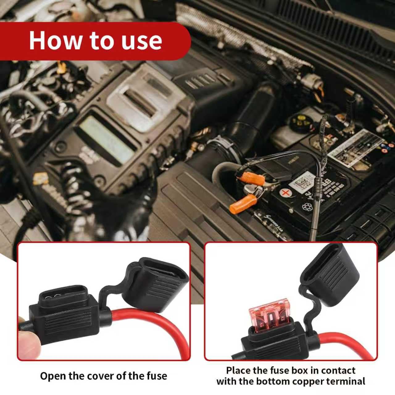 12V Inline Fuse Holder Blade Fuse – 2 Pack 10A Waterproof Automotive Fuse Holder Kit 16 AWG Wiring Harness for Car, Truck, Motorcycle, Boat Easy Install Circuit Protection for DIY Electrical Projects - 4