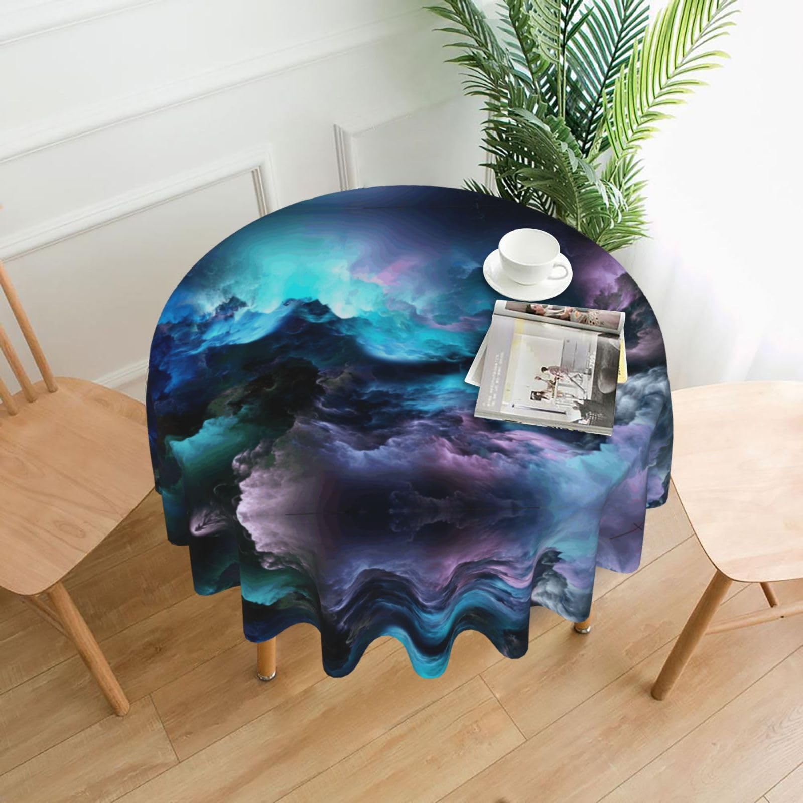 hhxvcv 3d Graphics Universe Space Round Tablecloth – Dining Table Cover