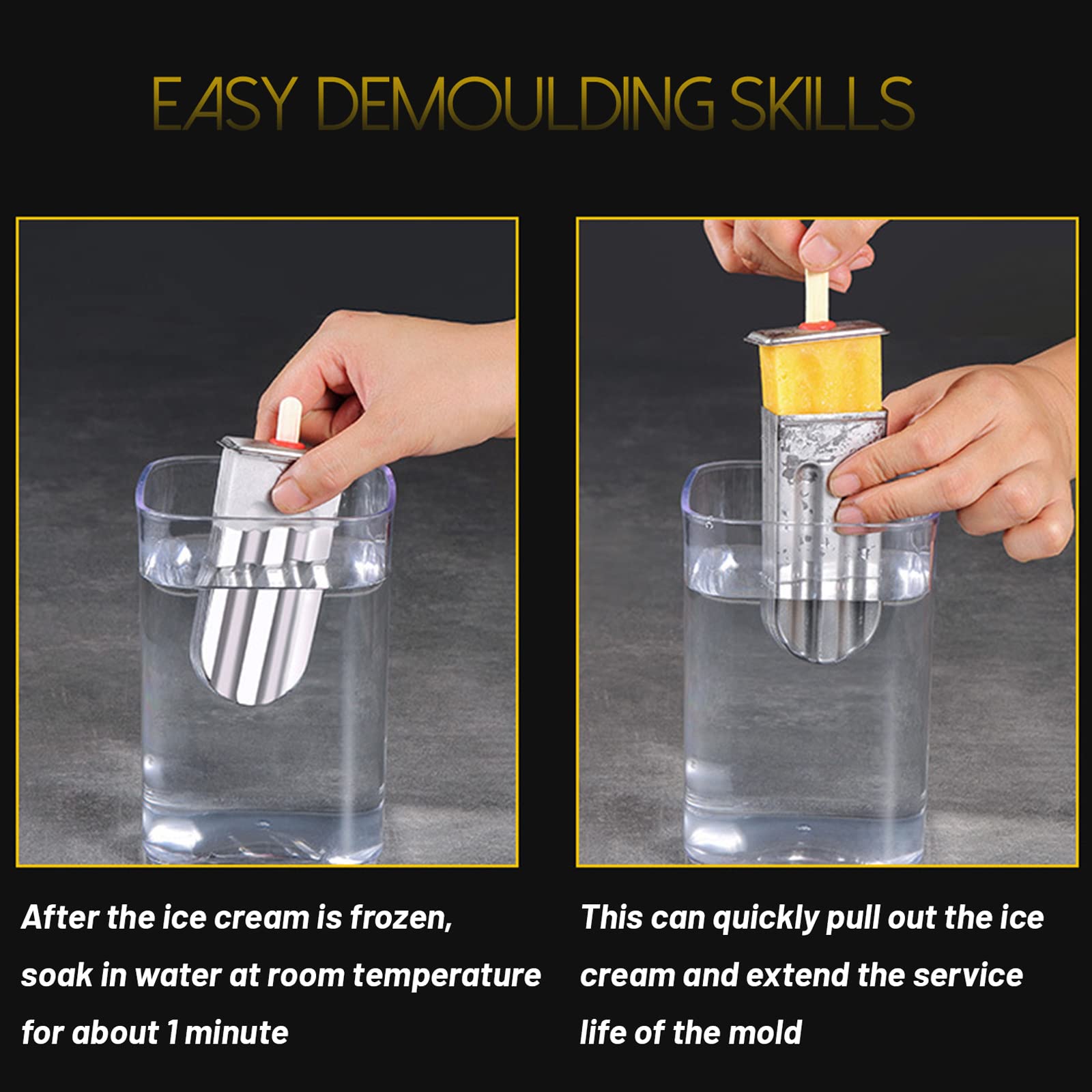 Molde para palitos de helado, 10 moldes para paletas de acero inoxidable, fabricantes comerciales de paletas de hielo con estante, 10 sellos de silicona, 100 palitos de bambú reutilizables, 20 bolsa