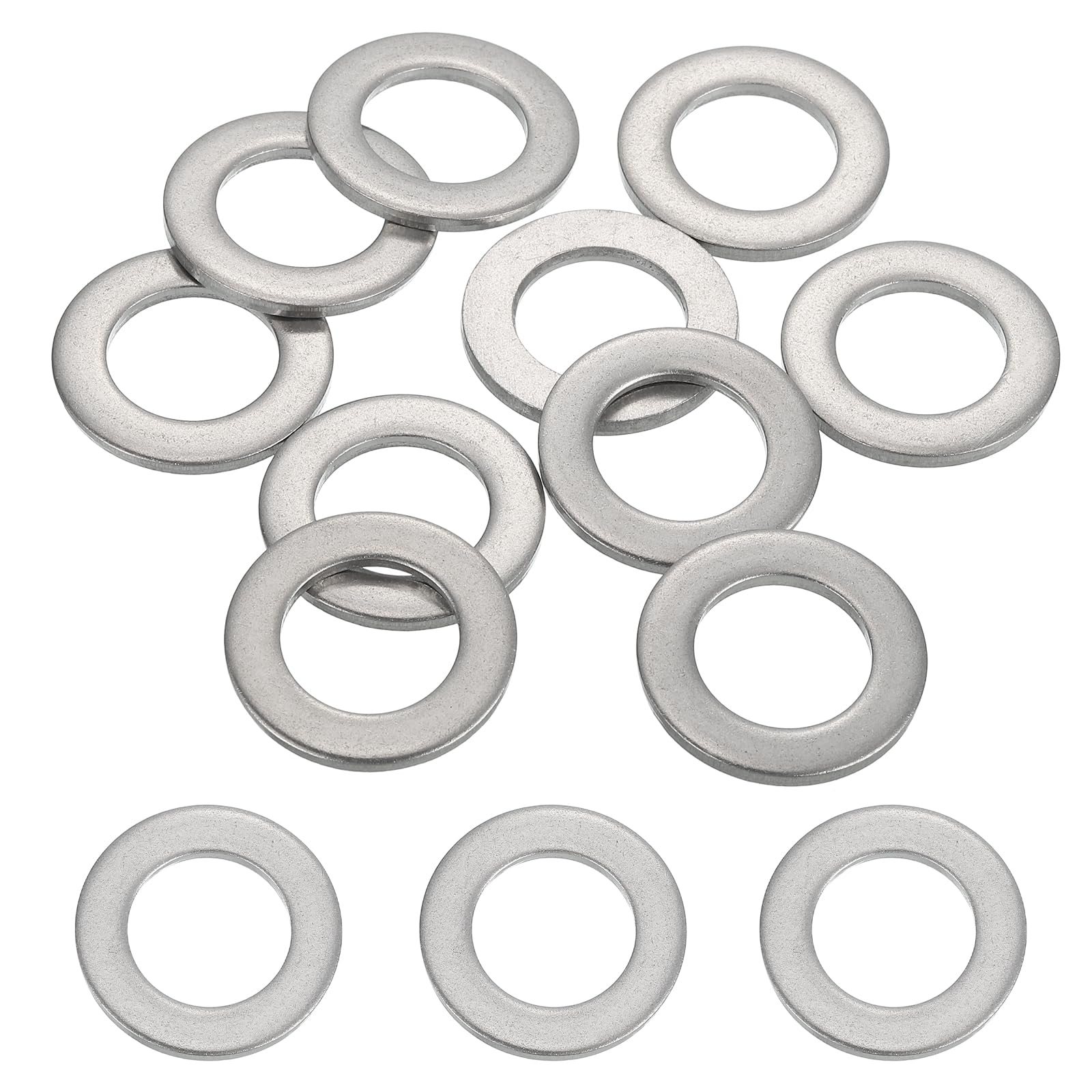 MECCANIXITY 10 Pcs M16 Stainless Steel Flat Washers Round Assortment Parts Spacers Assorted for Screws, Bolts, Plumbing, Automotive, Electrical 17mm