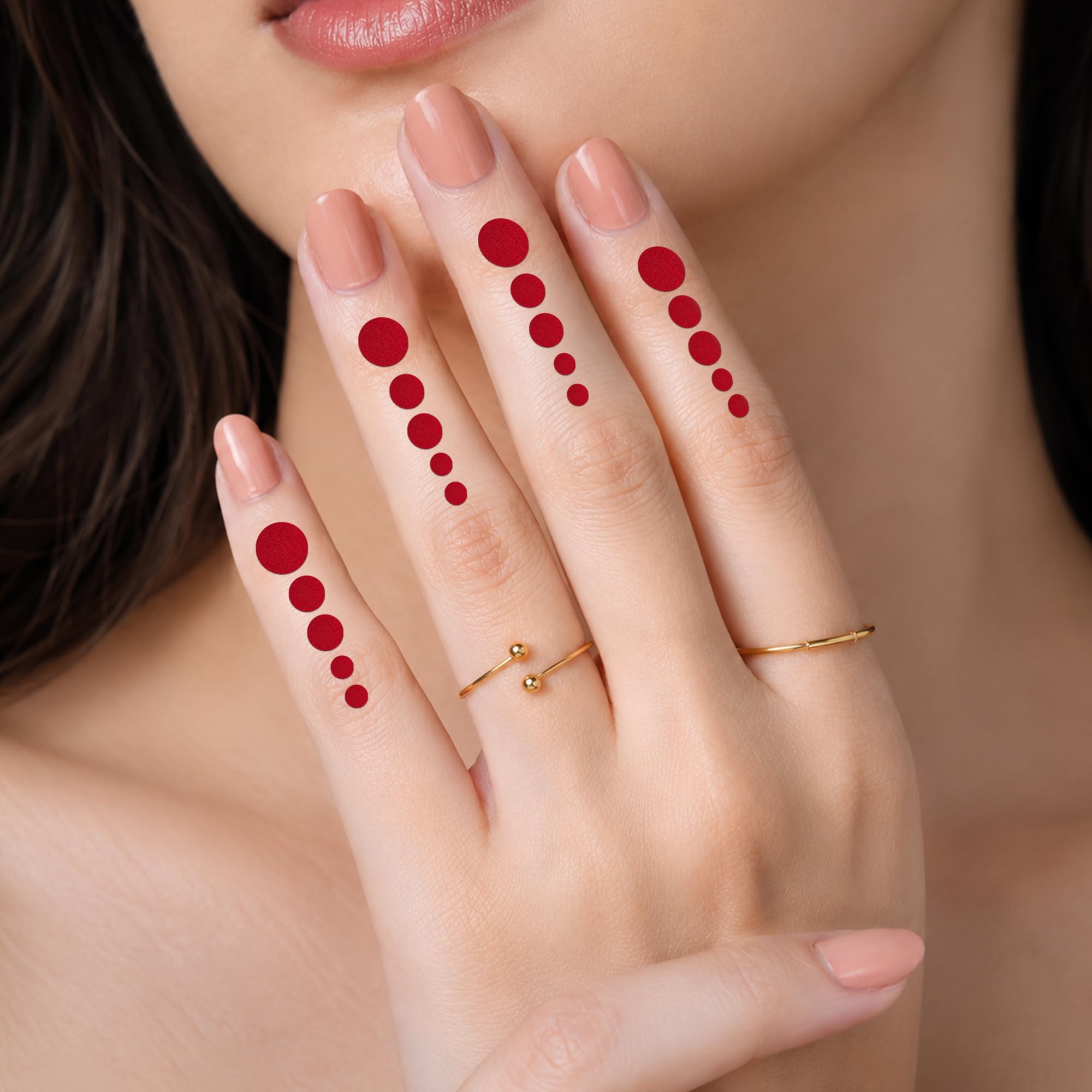 Comet Busters Red Velvet Finger Bindi for Women & Girls | Round Finger Bindis (CFINBIN002)-image-24