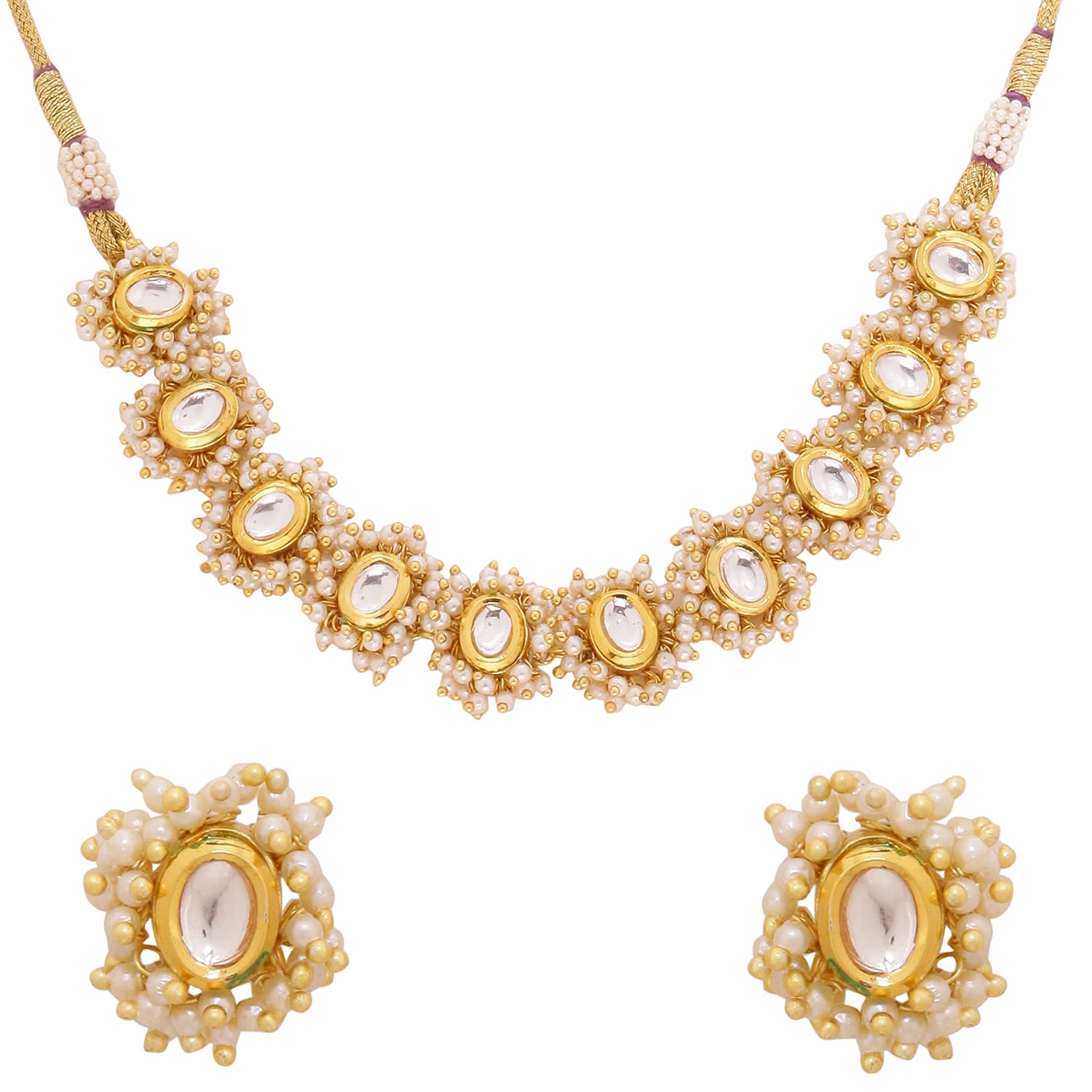 VOYLLA Veerangana Embellished Gold Necklace Set for Women (B08WJ23NQG) Amazon Price History, Amazon Price Tracker