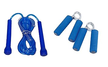 Simran Sports Home Exercise and Fitness Combo of Pencil Skipping Rope & Hand Gripper