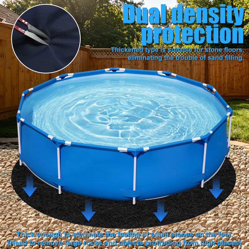 3M Tapis de Sol Piscine, Tapis sous Piscines Hors Sol Rond, Tapis De Revêtement De Sol De Piscine, Rembourrage sous Piscine, Antidérapant, Pliable, pour Baignoires et Piscines Hors Sol