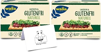 Lactose Free & Gluten Free Crispbread Bundle Featuring 2x Wasa Laktosfri & Glutenfri Naturell 240g each | Plant based, High Fibre, Vegan Food Crispbread | Perfect for Breakfast, Lunch & Snack