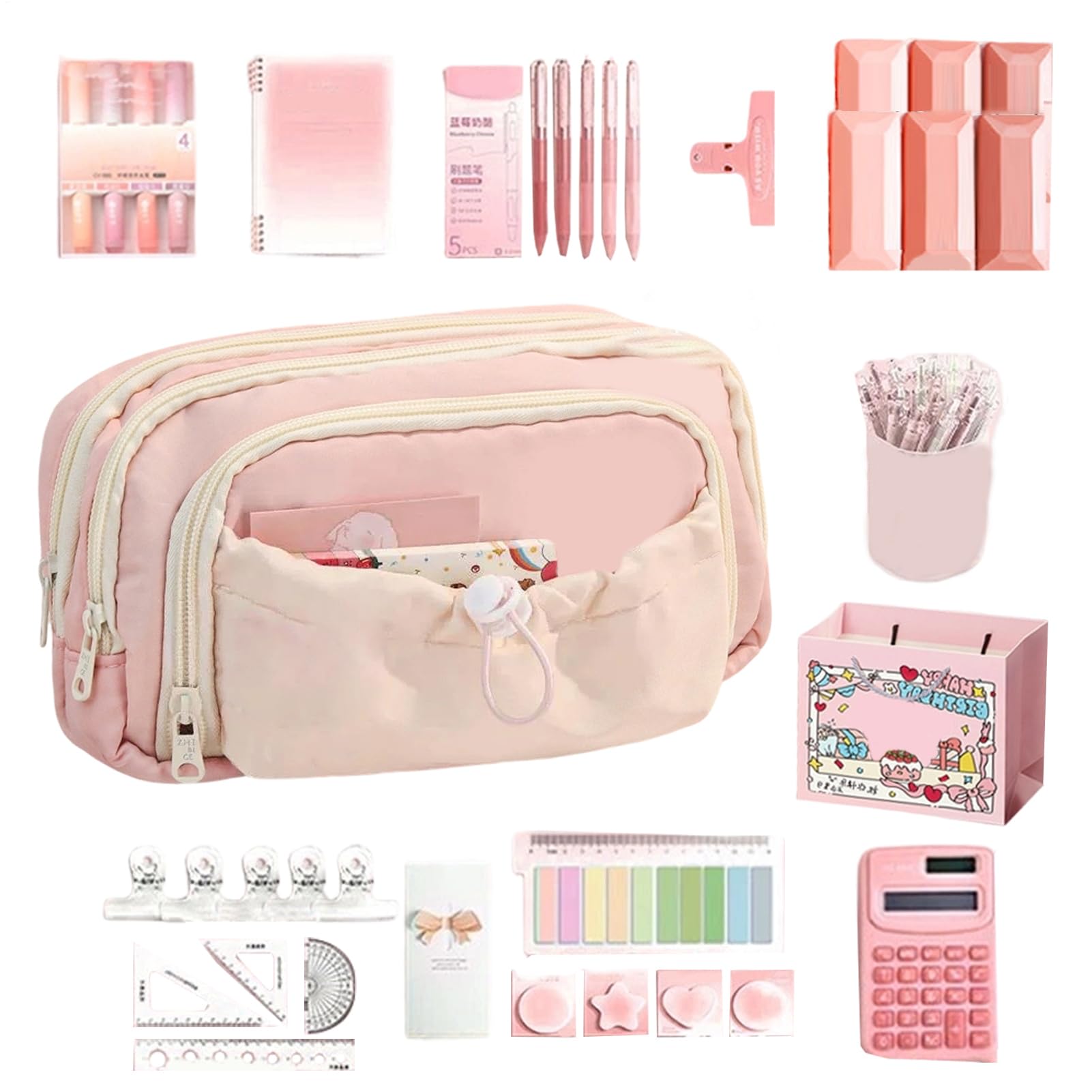 Materiale Scolastico Portapenne Estetico con Disegno a Cane e Grande | Kit Scolastico Per Creatività, Trucchi, Pastelli, Ufficio, Viaggi, Studenti, Ragazzi e Ragazze