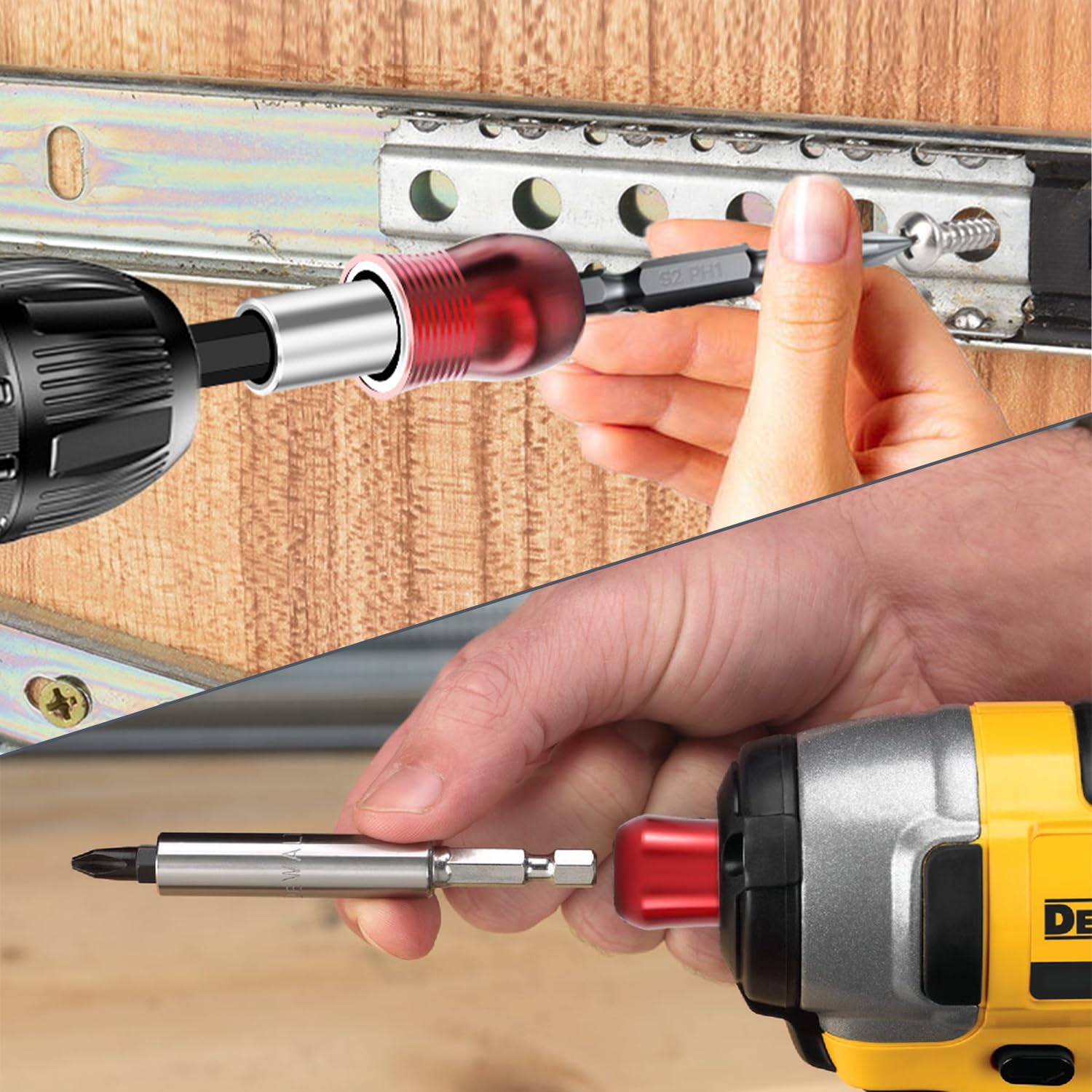 Adattatore Prolunga Per Trapano Akozon: Da Attacco SDS Plus A Attacco Esagonale 1/4" E Quadrato 1/4", 3/8", 1/2"