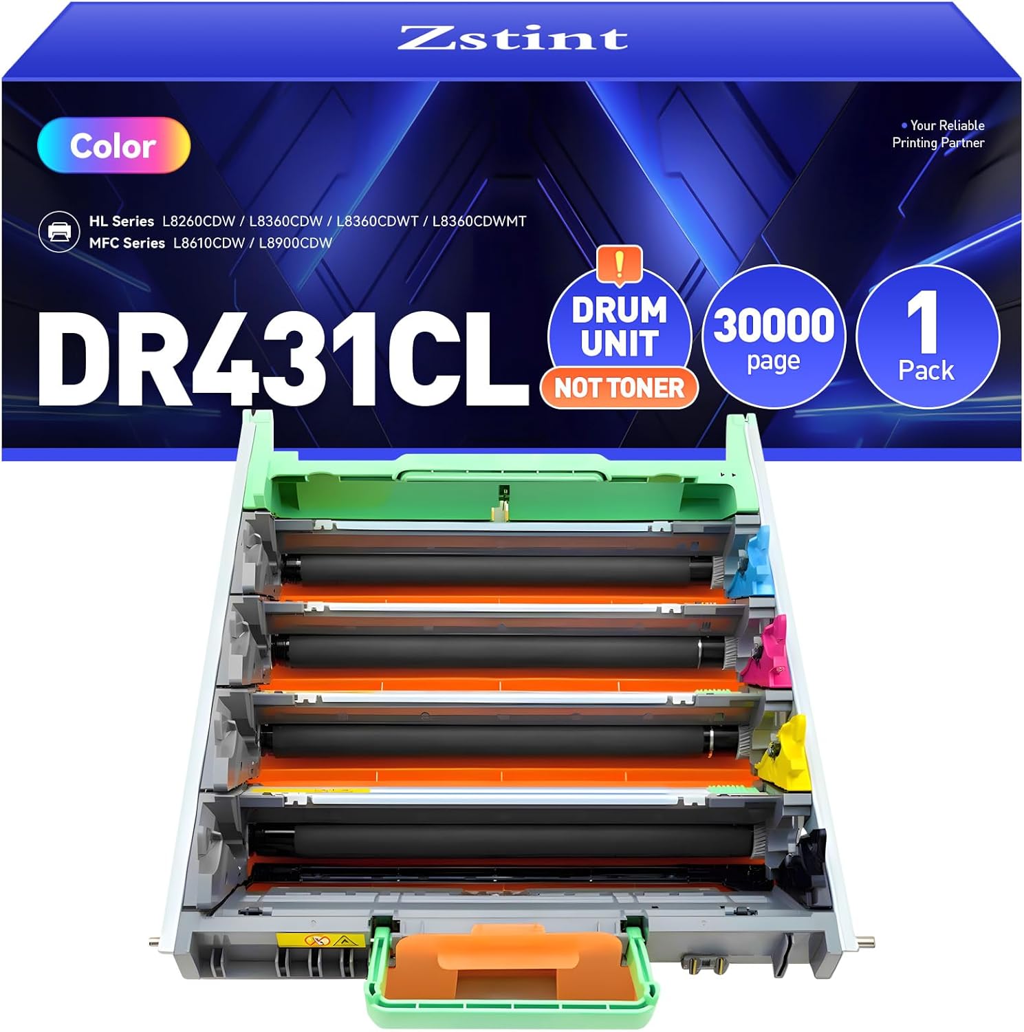 DR431CL Drum Unit High Yield Replacement for Brother DR-431CL Imaging Drum Compatible with HL-L8360CDW MFC-L8900CDW MFC-L8690CDW HL-L8260CDW MFC-L8610CDW MFC-L8905CDW MFC-L9570CDW HL-L8360CDWT Printer