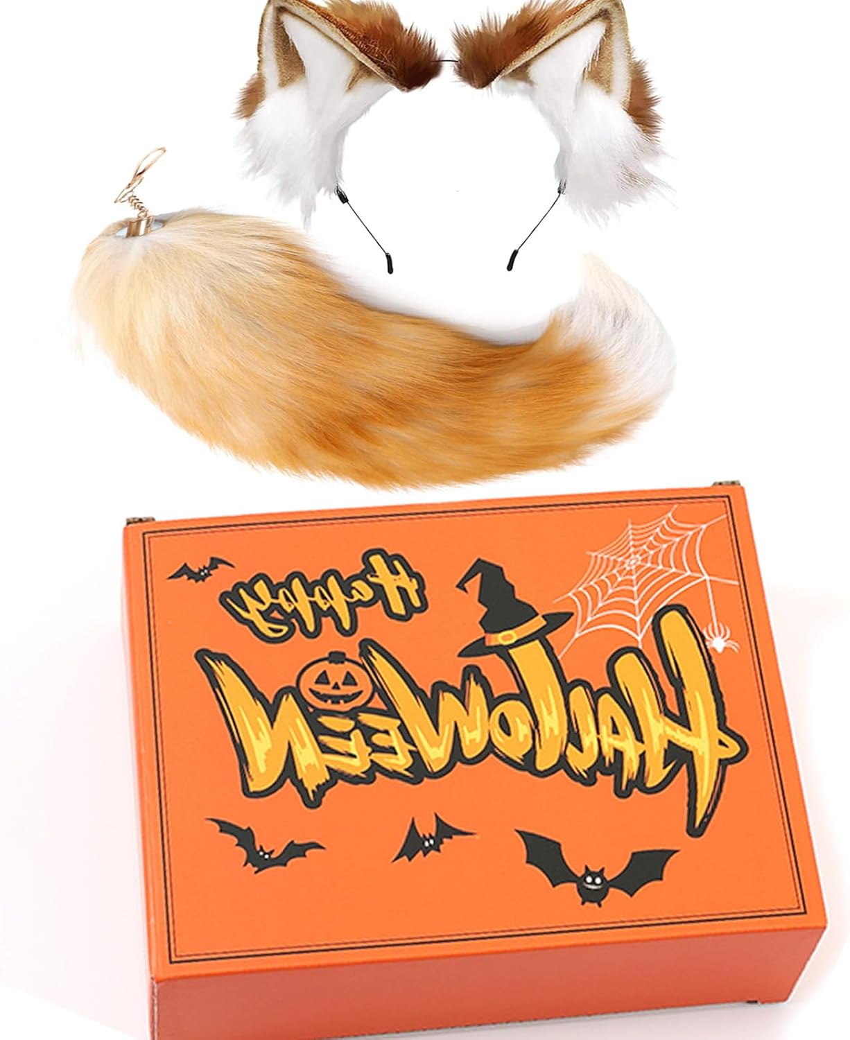 Valpeak Fox Ears and Tail Therian Tail Gear Wolf Ears for Kids Fluffy Therian Stuff Fox Costume for Girls Over 1 Years Old - Image 2